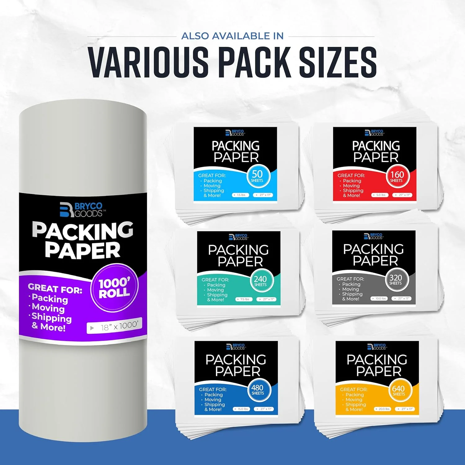 رول کاغذ بسته بندی روزنامه - لوازم ضروری اسباب کشی، رول 1000 فوت طول × 18 اینچ عرض - معادل 1000 برگ 12 اینچی، برای بسته بندی ظروف شیشه ای، لوازم ضروری اسباب کشی - محافظت از وسایل ظریف - ساخت آمریکا رول کاغذ بسته بندی روزنامه - لوازم ضروری اسباب کشی، رول 1000 فوت طول × 18 اینچ عرض - معادل 1000 برگ 12 اینچی، برای بسته بندی ظروف شیشه ای، لوازم ضروری اسباب کشی - محافظت از وسایل ظریف - ساخت آمریکا