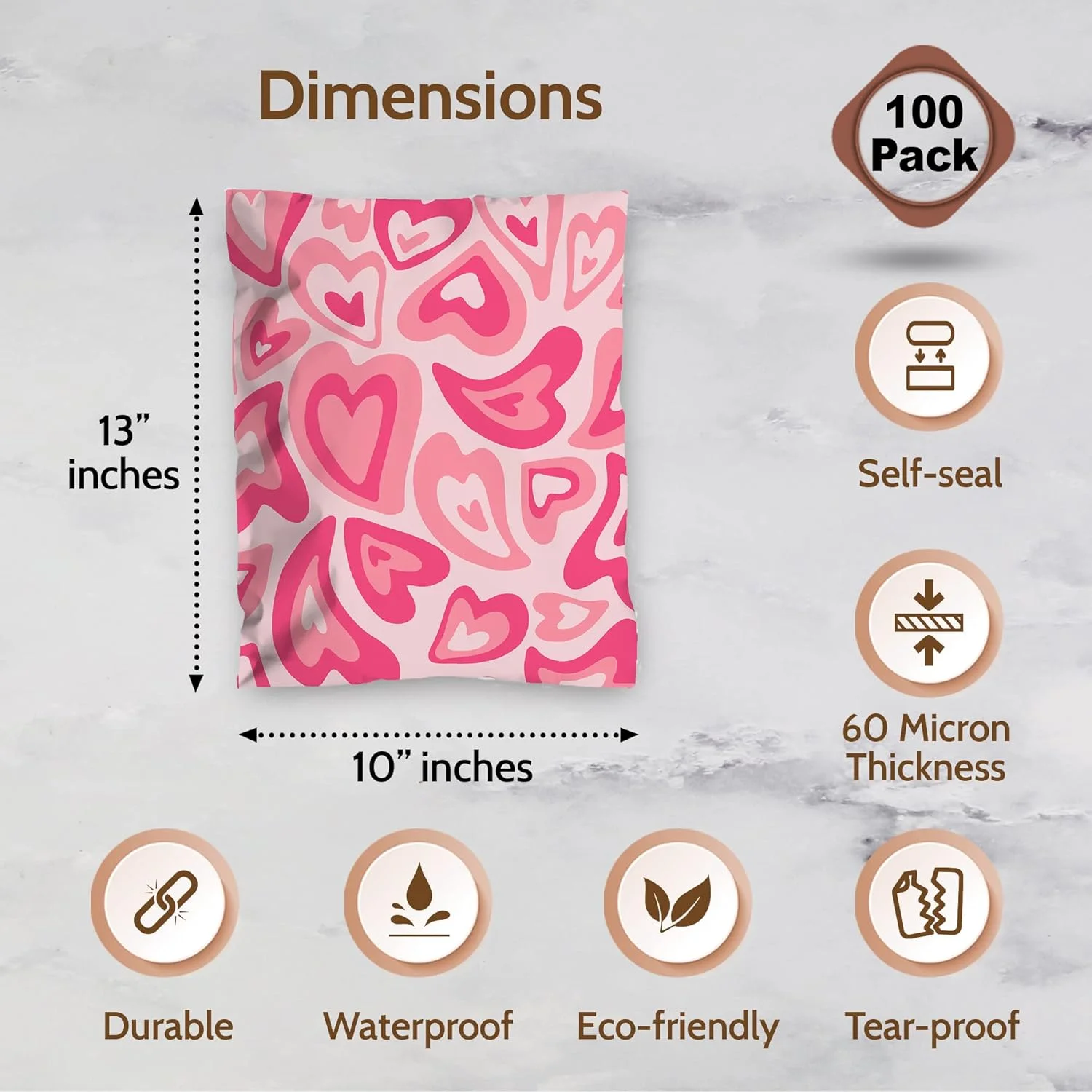 SaintCloudMailers - پاکت های پستی پلی 10x13 - بسته 100 عددی - کیسه های حمل و نقل برای کسب و کارهای کوچک - پاکت های حمل و نقل - پاکت های بسته بندی - پاکت های پستی 10x13 کیسه های پلی (قلب های رنگارنگ) SaintCloudMailers - پاکت های پستی پلی 10x13 - بسته 100 عددی - کیسه های حمل و نقل برای کسب و کارهای کوچک - پاکت های حمل و نقل - پاکت های بسته بندی - پاکت های پستی 10x13 کیسه های پلی (قلب های رنگارنگ)