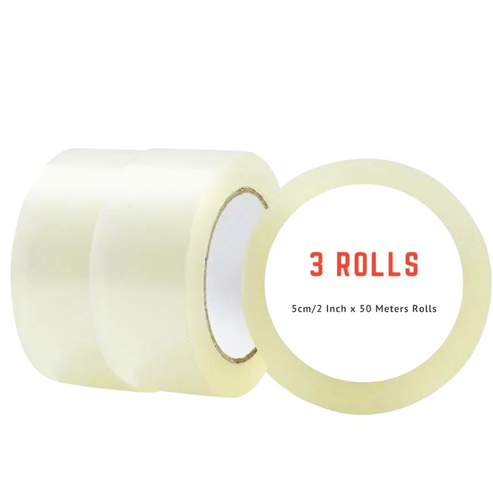 3 حلقه نوار بسته بندی شفاف معجزه (5 سانتی متر x 50 متر) نوار بسته بندی قوی و سنگین برای بستن جعبه ها، جعبه های اسباب کشی، کیسه های پستی، لوازم اداری - 3 حلقه 3 حلقه نوار بسته بندی شفاف معجزه (5 سانتی متر x 50 متر) نوار بسته بندی قوی و سنگین برای بستن جعبه ها، جعبه های اسباب کشی، کیسه های پستی، لوازم اداری - 3 حلقه