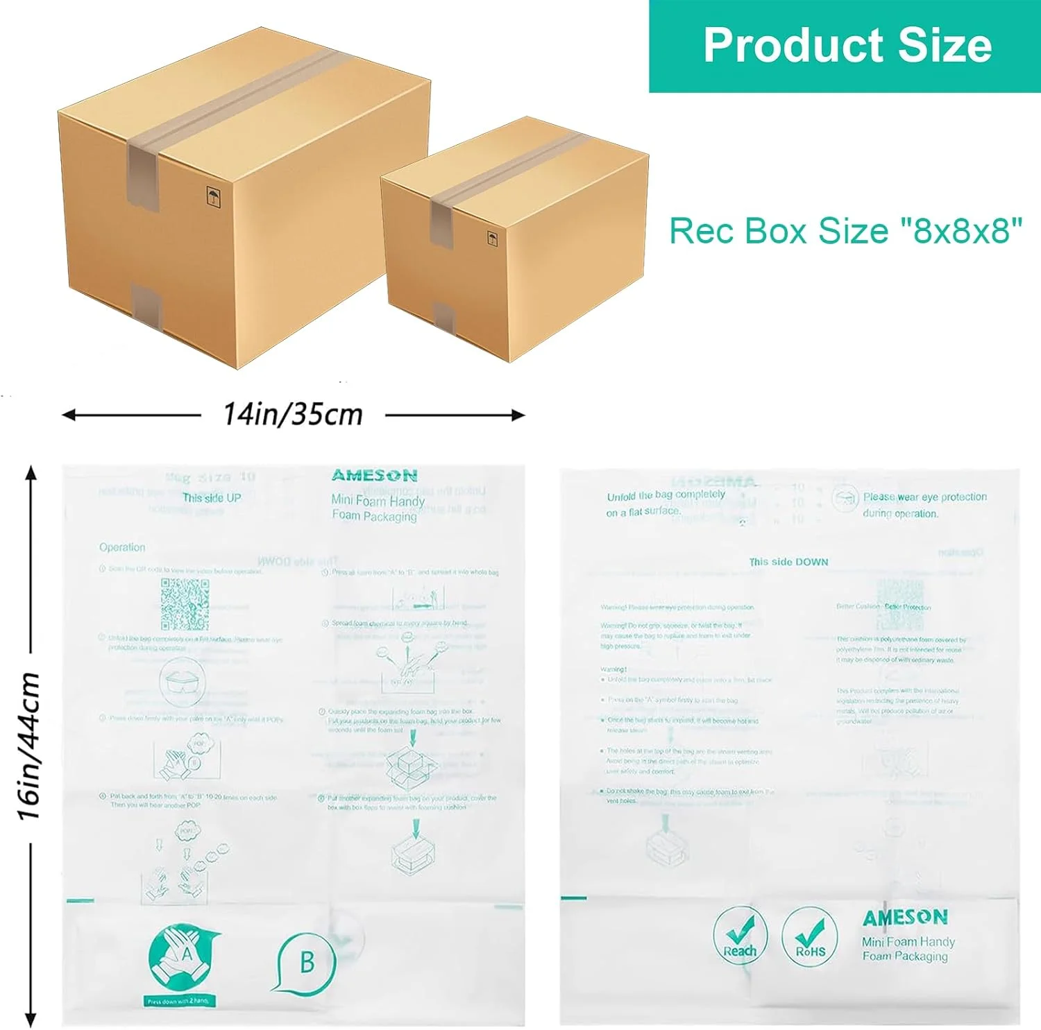 بسته 20 عددی کیسه فوم منبسط شونده 14"x16" | جایگزین Instapak برای بسته بندی صنعتی و محافظت از لوازم الکترونیکی، لوازم لجستیک تجارت الکترونیک عمده بسته 20 عددی کیسه فوم منبسط شونده 14"x16" | جایگزین Instapak برای بسته بندی صنعتی و محافظت از لوازم الکترونیکی، لوازم لجستیک تجارت الکترونیک عمده