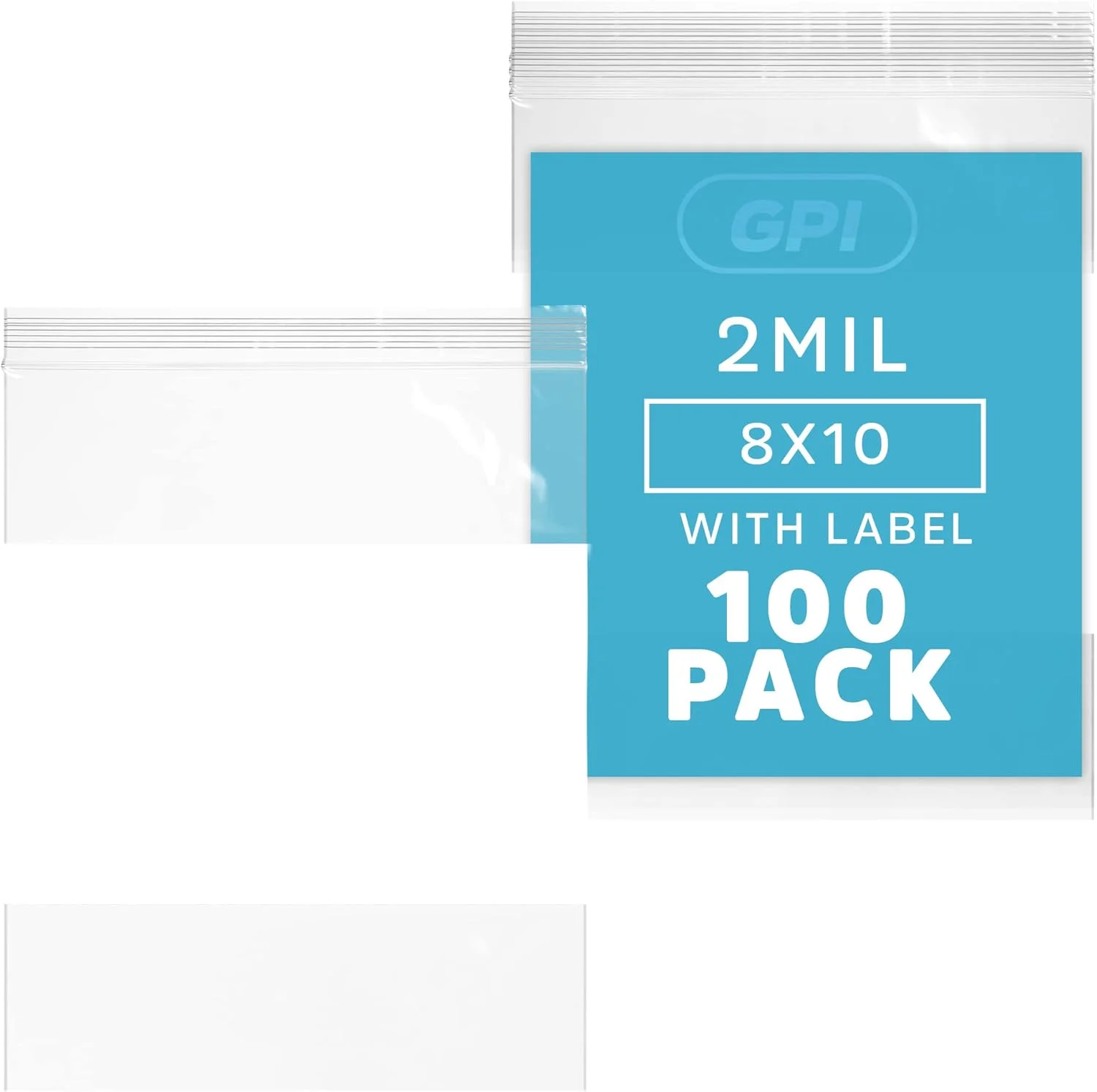 بسته 100 عددی کیسه های زیپ دار شفاف پلاستیکی GPI، سایز 8 در 10 اینچ - کیسه های پلی اتیلنی ضخیم 2 میل، قوی و بادوام با زیپ قابل باز و بسته شدن و قسمت سفید برای نوشتن، مناسب برای نگهداری، بسته بندی و حمل و نقل بسته 100 عددی کیسه های زیپ دار شفاف پلاستیکی GPI، سایز 8 در 10 اینچ - کیسه های پلی اتیلنی ضخیم 2 میل، قوی و بادوام با زیپ قابل باز و بسته شدن و قسمت سفید برای نوشتن، مناسب برای نگهداری، بسته بندی و حمل و نقل