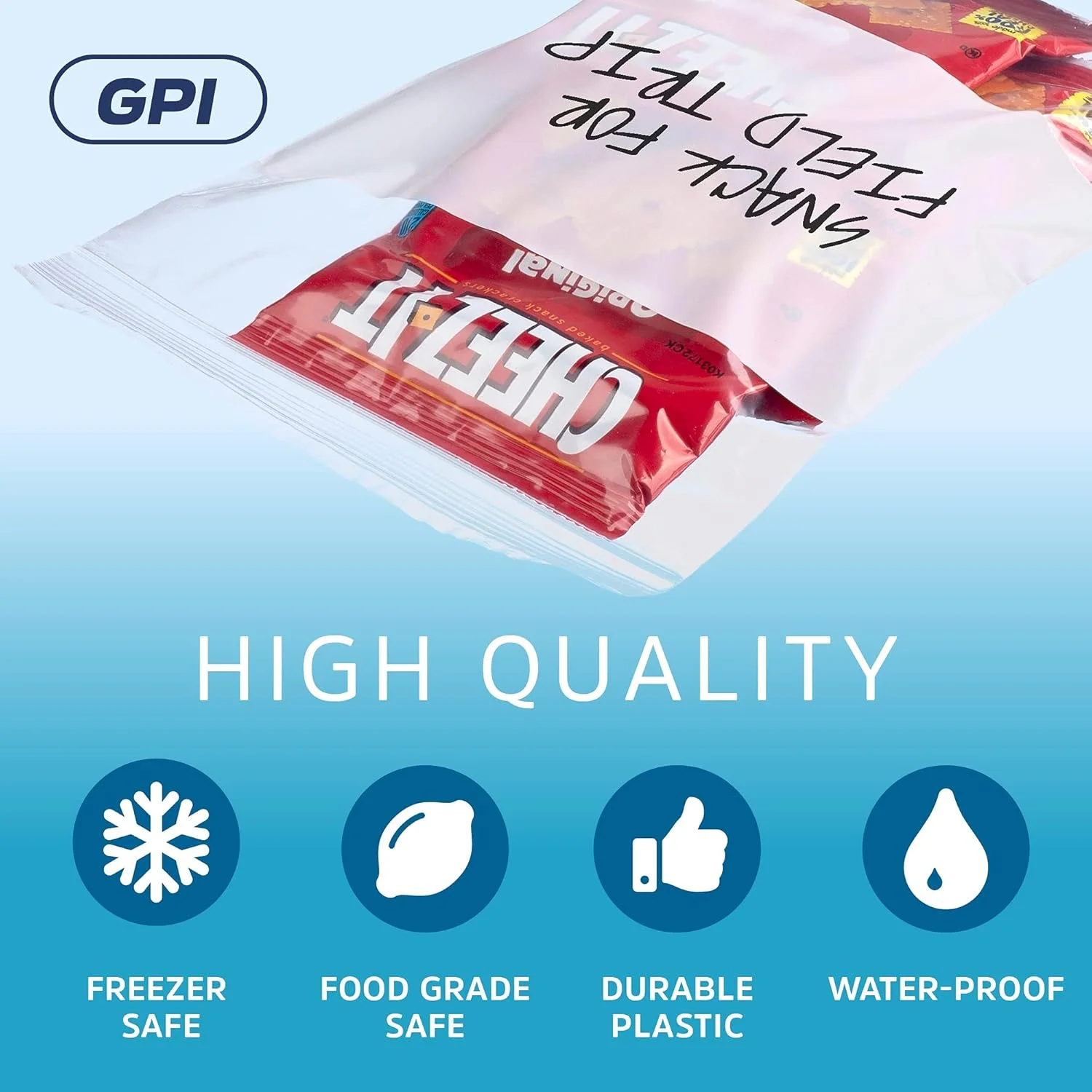 بسته 100 عددی کیسه های زیپ دار شفاف پلاستیکی GPI، سایز 8 در 10 اینچ - کیسه های پلی اتیلنی ضخیم 2 میل، قوی و بادوام با زیپ قابل باز و بسته شدن و قسمت سفید برای نوشتن، مناسب برای نگهداری، بسته بندی و حمل و نقل