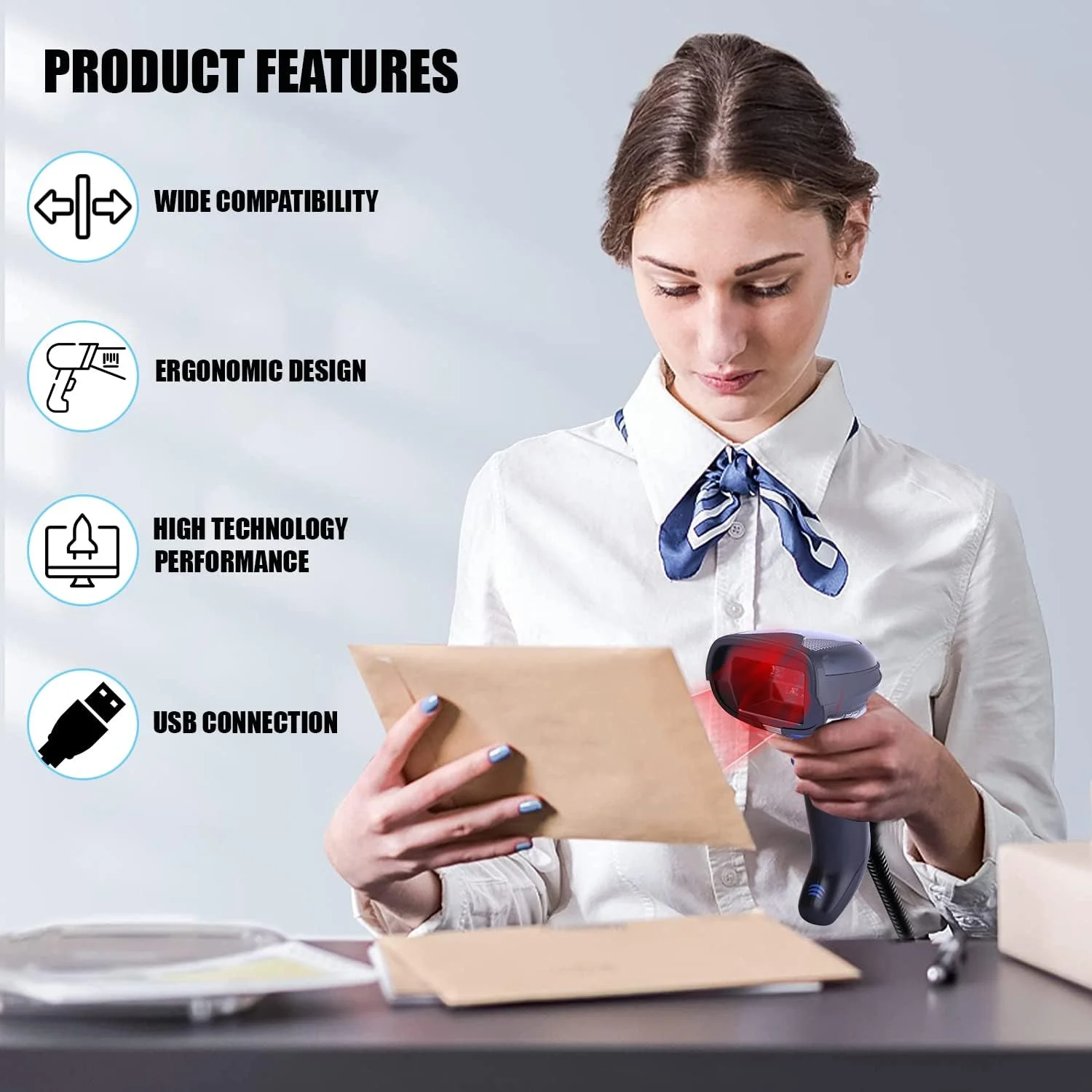 بارکد خوان دو بعدی/تک بعدی دستی دیتالاجیک Gryphon GD4590-HD (تراکم بالا) با کابل USB