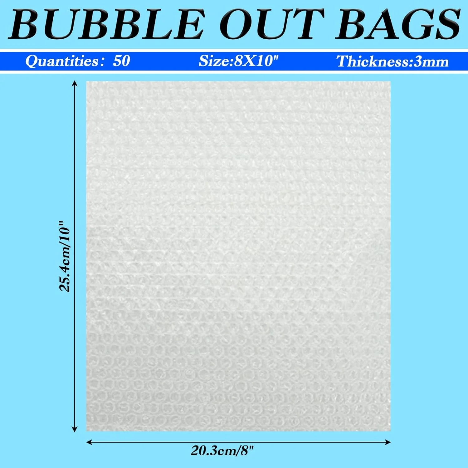 SEUNGCH بسته 50 عددی کیسه های حباب دار شفاف، کیسه های حباب دار 8x10 اینچی، کیسه های بالشتک حباب دار دو جداره، لوازم بسته بندی برای نگهداری، حمل و نقل، جابجایی و بسته بندی