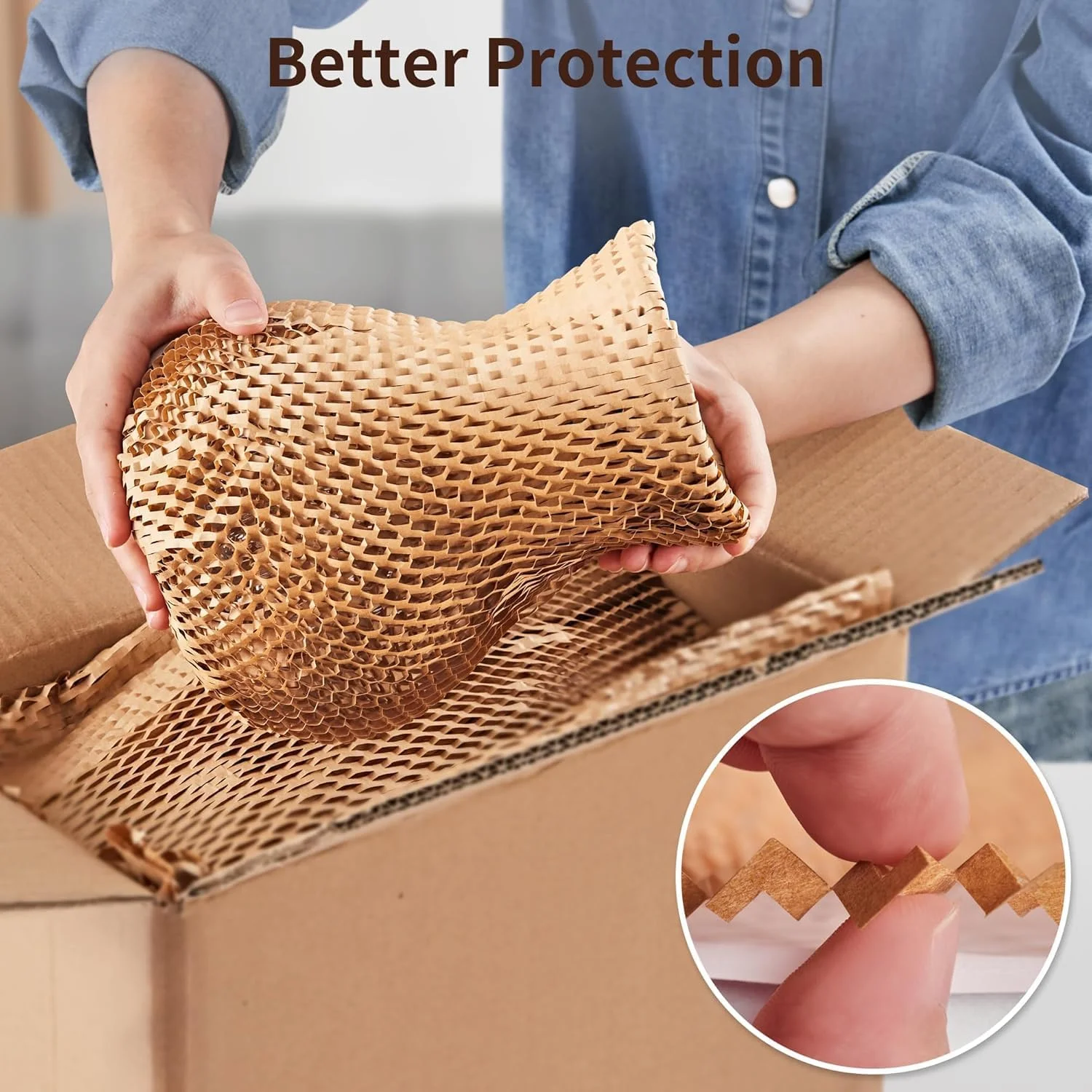 کاغذ بسته بندی لانه زنبوری، 15 اینچ در 66 فوت، کاغذ بسته بندی سازگار با محیط زیست برای اسباب کشی، کاغذهای لانه زنبوری قابل بازیافت، لوازم اسباب کشی، رول محافظ بسته بندی تخته حباب دار، همراه با 20 برچسب شکننده کاغذ بسته بندی لانه زنبوری، 15 اینچ در 66 فوت، کاغذ بسته بندی سازگار با محیط زیست برای اسباب کشی، کاغذهای لانه زنبوری قابل بازیافت، لوازم اسباب کشی، رول محافظ بسته بندی تخته حباب دار، همراه با 20 برچسب شکننده