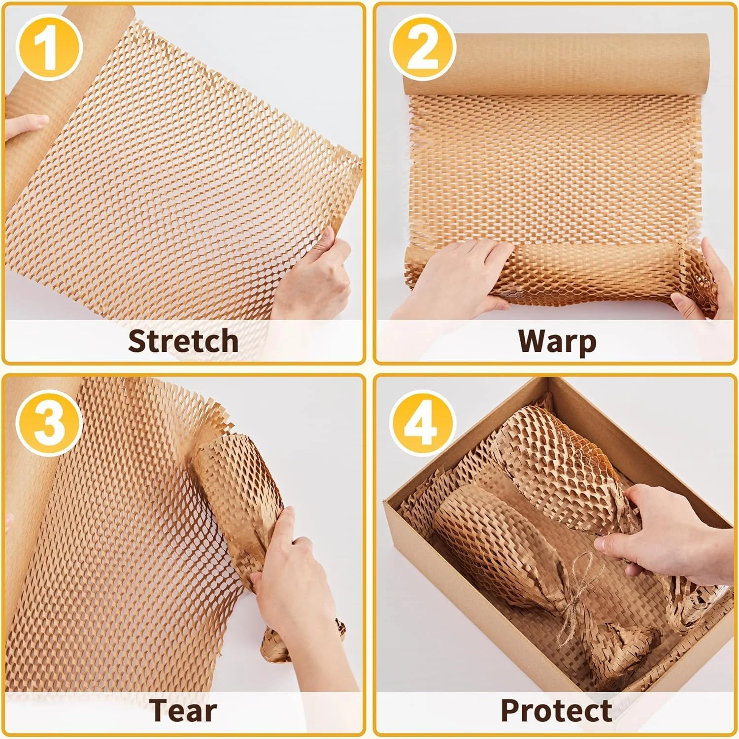 کاغذ بسته بندی لانه زنبوری، 15 اینچ در 66 فوت، کاغذ بسته بندی سازگار با محیط زیست برای اسباب کشی، کاغذهای لانه زنبوری قابل بازیافت، لوازم اسباب کشی، رول محافظ بسته بندی تخته حباب دار، همراه با 20 برچسب شکننده کاغذ بسته بندی لانه زنبوری، 15 اینچ در 66 فوت، کاغذ بسته بندی سازگار با محیط زیست برای اسباب کشی، کاغذهای لانه زنبوری قابل بازیافت، لوازم اسباب کشی، رول محافظ بسته بندی تخته حباب دار، همراه با 20 برچسب شکننده