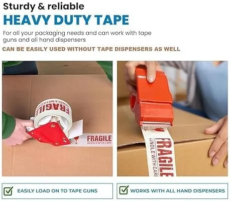 نوار چسب بسته بندی شکننده - 2 اینچ (5 سانتی متر) × 60 یارد (55 متر) - چاپ هشدار دهنده قرمز "شکننده" - نوار چسب قوی برای حمل و نقل، اسباب کشی، بسته بندی، انبارداری - نوار چسب اکریلیک قوی - بسته 6 عددی نوار چسب بسته بندی شکننده - 2 اینچ (5 سانتی متر) × 60 یارد (55 متر) - چاپ هشدار دهنده قرمز "شکننده" - نوار چسب قوی برای حمل و نقل، اسباب کشی، بسته بندی، انبارداری - نوار چسب اکریلیک قوی - بسته 6 عددی