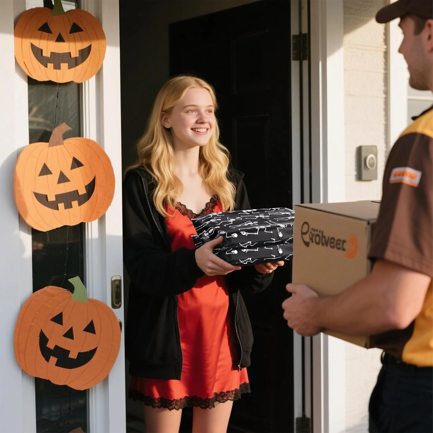 جارثناAMCS 100 عدد پاکت پستی پلی اتیلنی هالووین 25.4 در 33 سانتی متر طرح اسکلت رقصان مشکی، کیسه های بسته بندی پاکت های پستی خود چسب برای کسب و کارهای کوچک پوشاک جارثناAMCS 100 عدد پاکت پستی پلی اتیلنی هالووین 25.4 در 33 سانتی متر طرح اسکلت رقصان مشکی، کیسه های بسته بندی پاکت های پستی خود چسب برای کسب و کارهای کوچک پوشاک