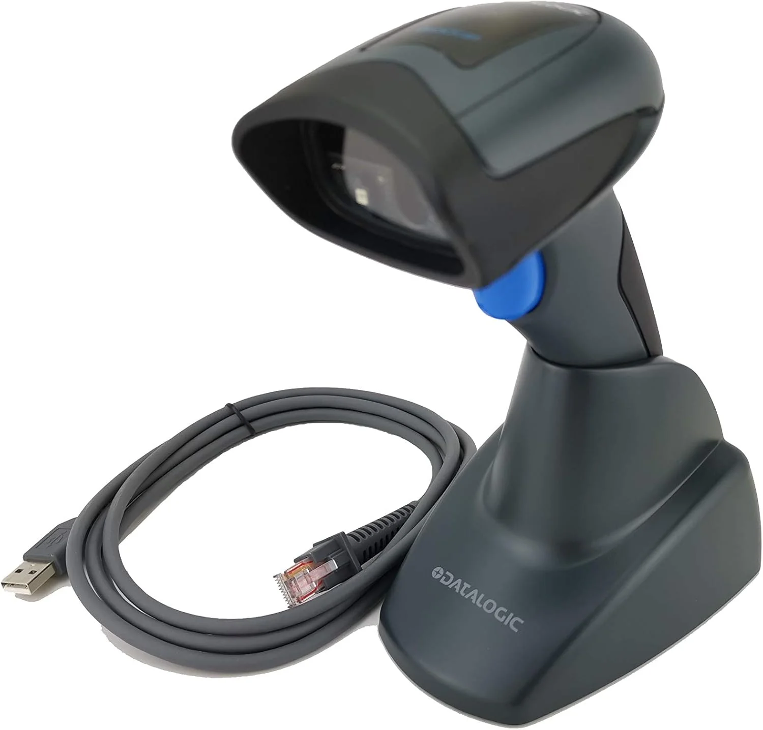 اسکنر بارکد دو بعدی دستی Datalogic QuickScan QD2430، شامل پایه (حالت خودکار) و کابل USB