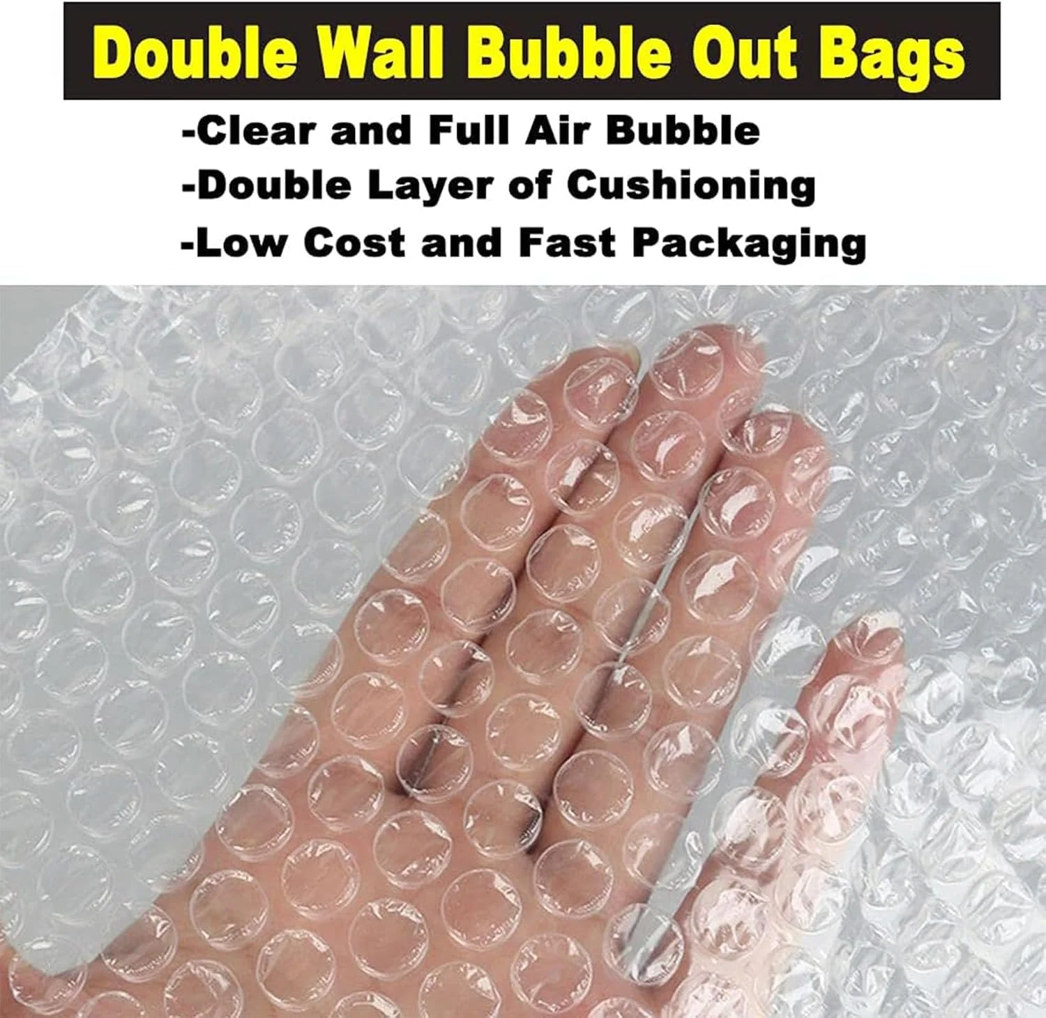 کیسه های حبابدار تریفی، 100 عدد، 8x12 اینچ، بسته بندی محافظ دو جداره برای اسباب کشی، بسته بندی و انبار کردن، ایده آل برای وسایل شکستنی، ظروف چینی، بشقاب، لوازم الکترونیکی، کیسه های حبابدار محافظ