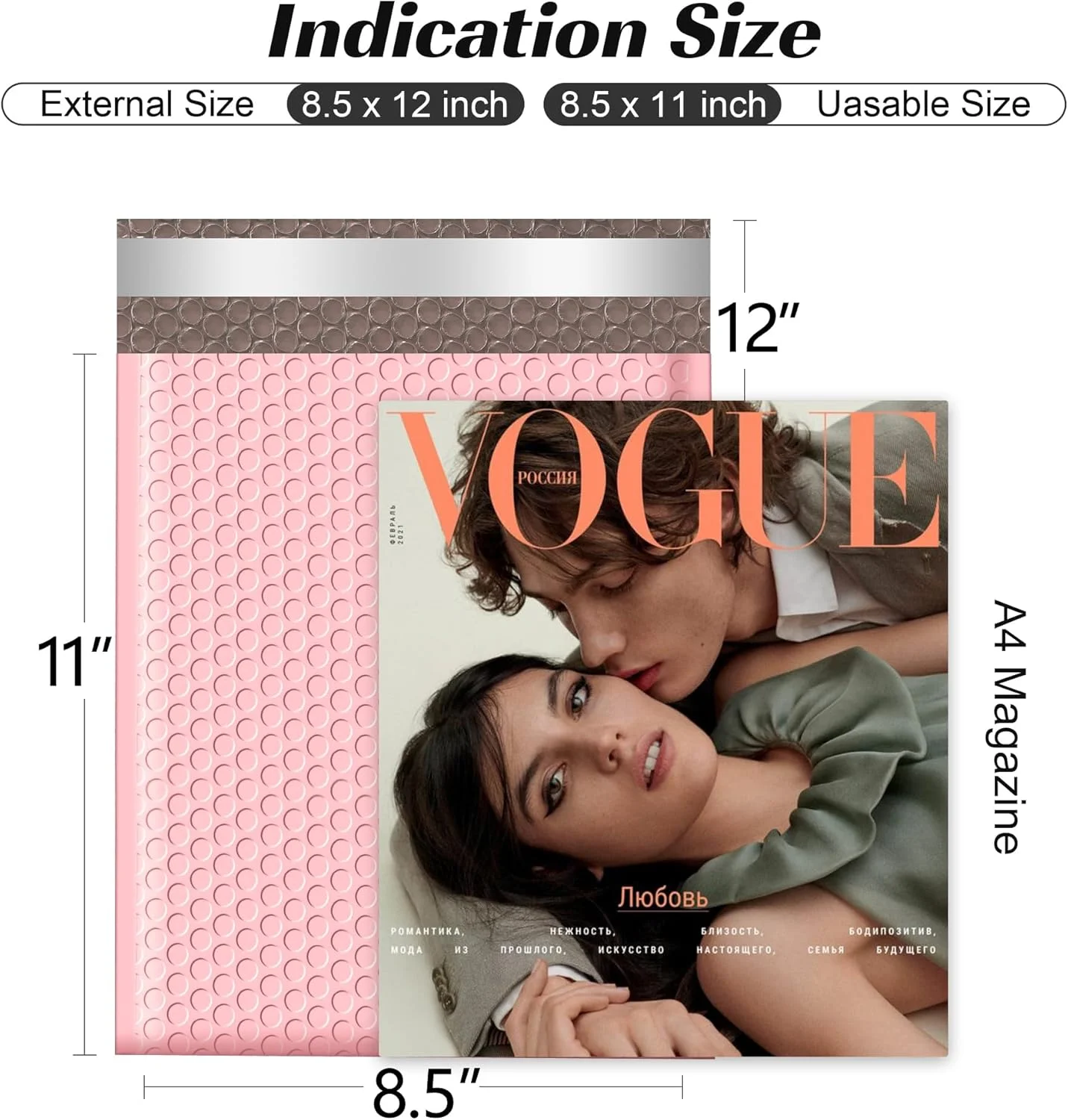 پاکت های حبابدار فامجیک 8.5x12 اینچ 40 عددی، کیسه های حمل و نقل صورتی روشن، کیسه های بسته بندی شیک برای مشاغل کوچک، پاکت های پستی بالشتکی رنگی، پاکت های پستی پلی حبابدار مات خود چسب عمده فروشی سایز #2