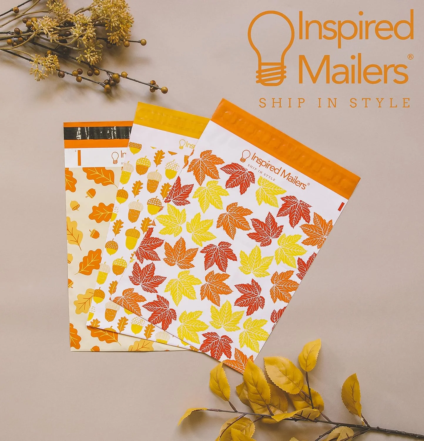 پاکت پستی طرح بلوط پاییزی Inspired Mailers - سایز 10x13 - بسته 100 عددی - کیسه های پستی برای لباس - پاکت های پستی بزرگ - کیسه های پلاستیکی پستی 10x13 - کیسه های زیبا برای بسته بندی پاکت پستی طرح بلوط پاییزی Inspired Mailers - سایز 10x13 - بسته 100 عددی - کیسه های پستی برای لباس - پاکت های پستی بزرگ - کیسه های پلاستیکی پستی 10x13 - کیسه های زیبا برای بسته بندی