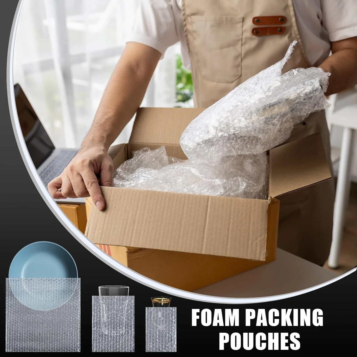 Jetec بسته 100 عددی پاکت های حبابدار در 5 سایز مختلف، مناسب بسته بندی و ارسال لوازم شکستنی، محافظت از ظروف، لیوان ها، فنجان های چینی و بسته بندی ماگ (شفاف) Jetec بسته 100 عددی پاکت های حبابدار در 5 سایز مختلف، مناسب بسته بندی و ارسال لوازم شکستنی، محافظت از ظروف، لیوان ها، فنجان های چینی و بسته بندی ماگ (شفاف)