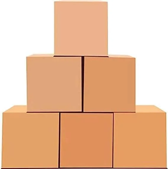 جعبه کارتن حمل و نقل 25x25x25 سانتی متر 3 لایه - کارتن راه راه سنگین، راه حل بسته بندی سازگار با محیط زیست، (مجموعه 3 عددی)