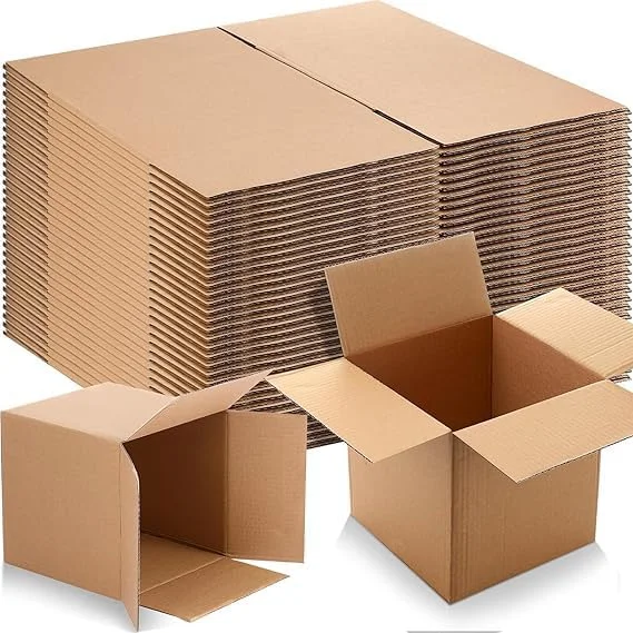جعبه کارتن حمل و نقل 25x25x25 سانتی متر 3 لایه - کارتن راه راه سنگین، راه حل بسته بندی سازگار با محیط زیست، (مجموعه 3 عددی)