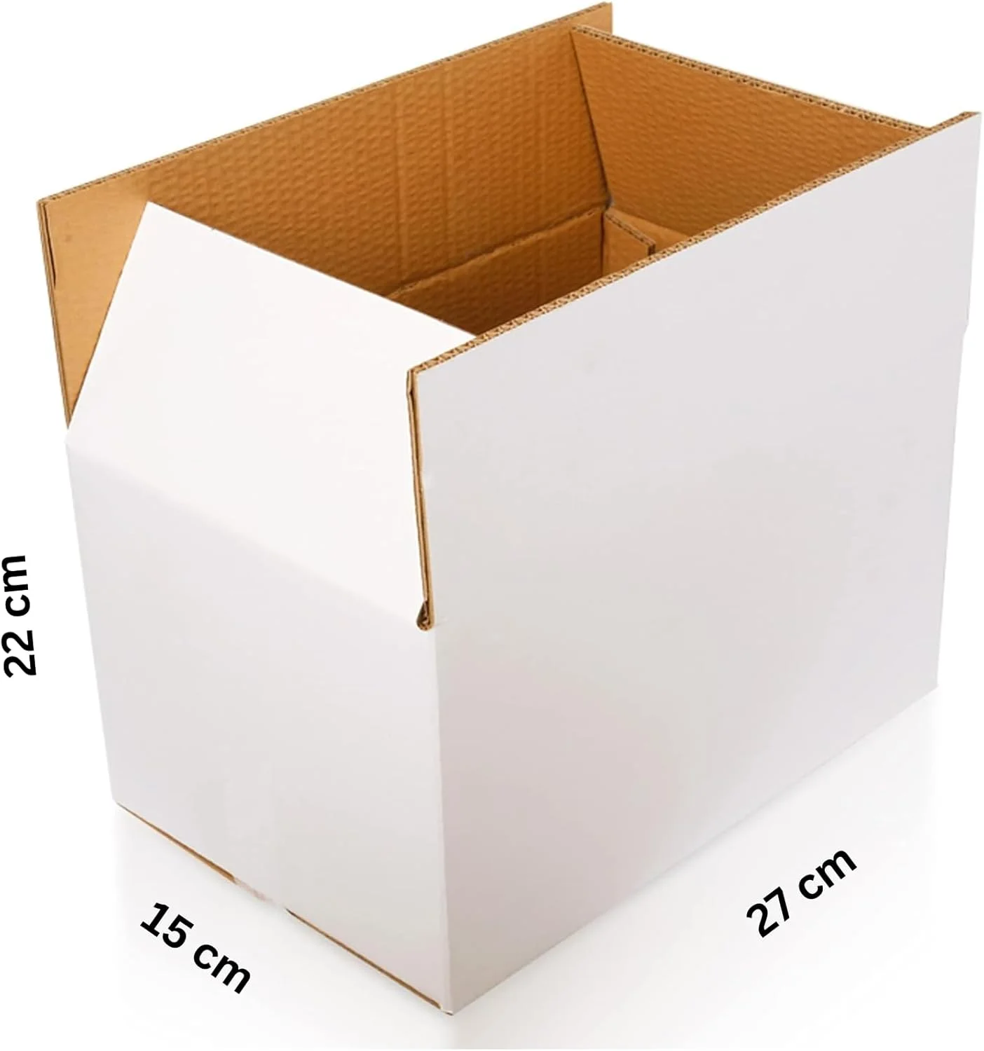 جعبه کارتن 3 لایه راه راه ساکفیل (20 عددی) | 27x15x22 سانتی متر | سبک وزن | مقوایی | جعبه های بسته بندی قوی برای | تجارت الکترونیک | حمل و نقل | انبارداری | اسباب کشی | جابجایی | پستی | سفید