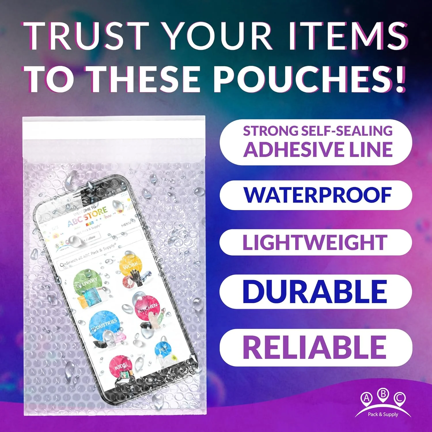 کیسه های حبابدار شفاف ABC Pack & Supply، 7 x 8.5 اینچ، کیسه های حبابدار ضد ضربه برای بسته بندی و ارسال، بسته 25 عددی، کیسه های حبابدار پلی اتیلنی خود چسب، کیسه های حبابدار با لایه 3/16 اینچی، کیسه های حبابدار محافظ کیسه های حبابدار شفاف ABC Pack & Supply، 7 x 8.5 اینچ، کیسه های حبابدار ضد ضربه برای بسته بندی و ارسال، بسته 25 عددی، کیسه های حبابدار پلی اتیلنی خود چسب، کیسه های حبابدار با لایه 3/16 اینچی، کیسه های حبابدار محافظ