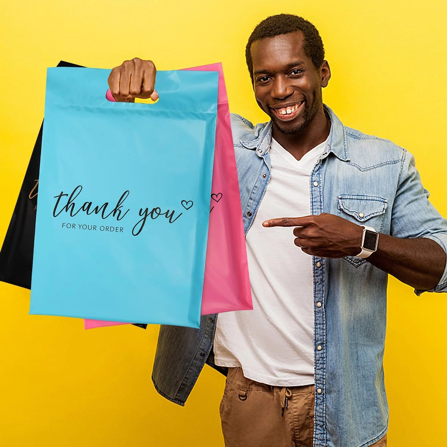 پاکت پستی پلی اتیلن دسته دار JinRuiKJ سایز 12x15.5 اینچ 50 عددی، کیسه های بسته بندی حمل آسان برای کسب و کارهای کوچک، کیسه های پستی تشکر با نوار چسب خود چسب، ضد آب و ضد پارگی - سفید پاکت پستی پلی اتیلن دسته دار JinRuiKJ سایز 12x15.5 اینچ 50 عددی، کیسه های بسته بندی حمل آسان برای کسب و کارهای کوچک، کیسه های پستی تشکر با نوار چسب خود چسب، ضد آب و ضد پارگی - سفید