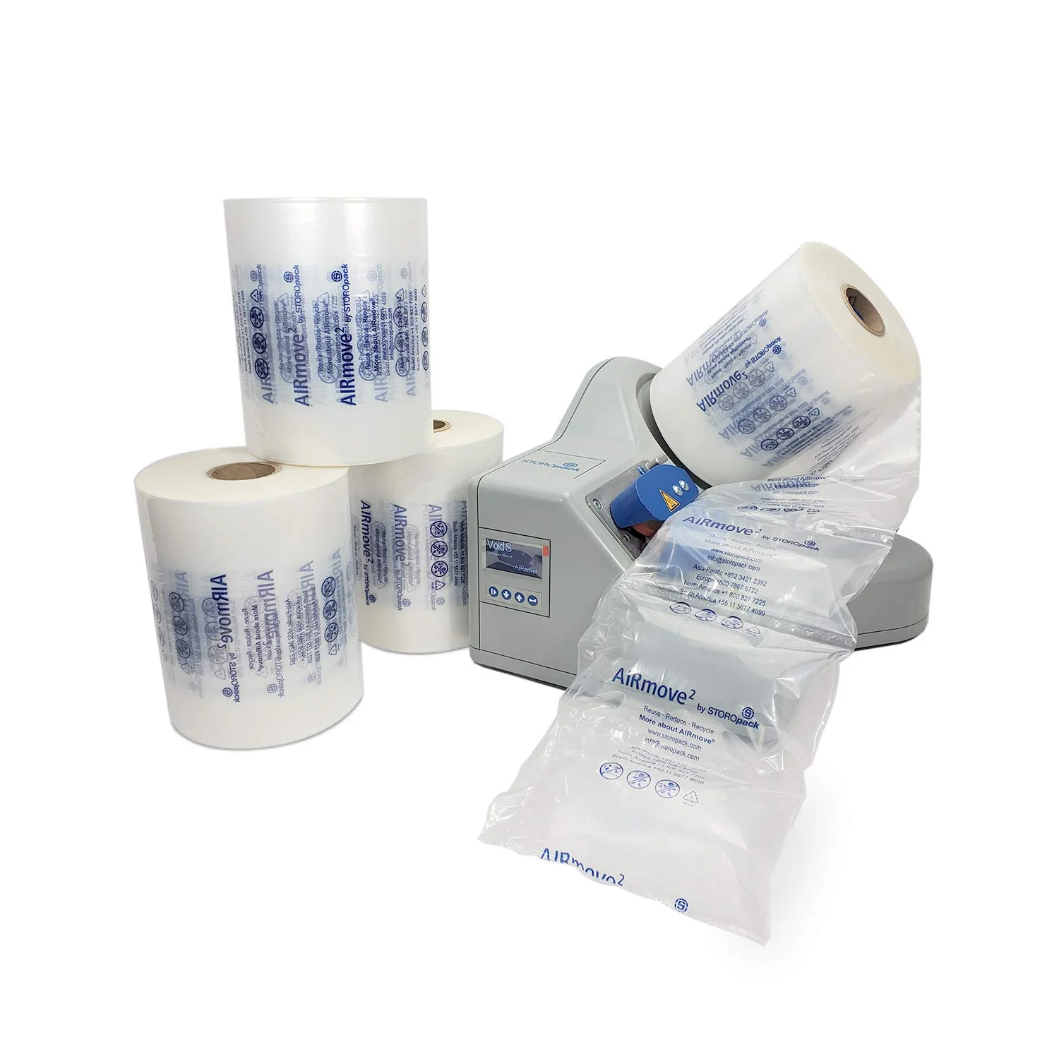 کیت بسته بندی کیسه هوای خالی IDL Packaging Airmove2 - دستگاه سازنده بالشتک هوا و 4 رول فیلم هوا Storopack Air Pillows Void S (8" x 1150')