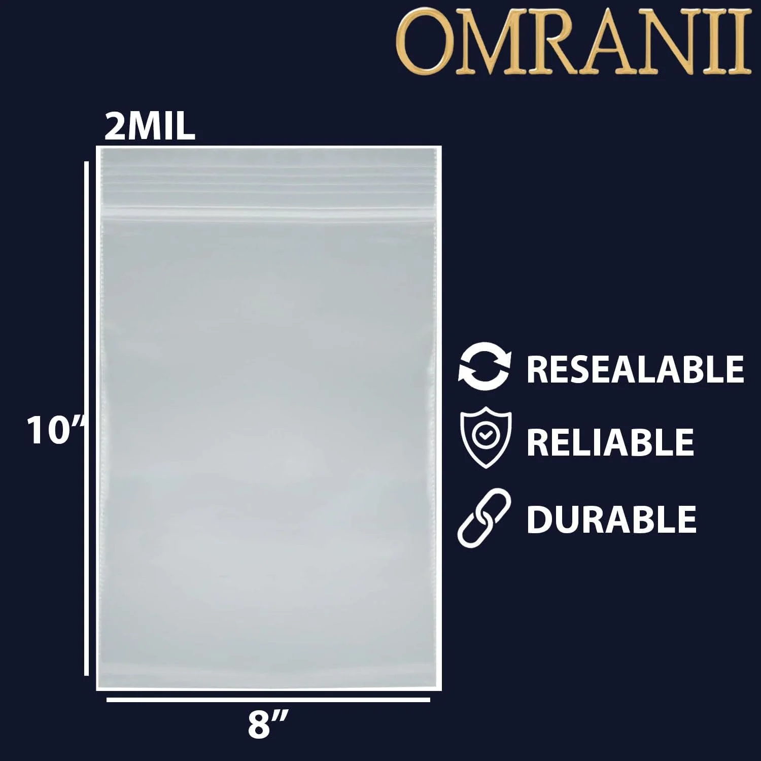 کیسه های پلی اتیلن زیپ دار قابل بستن مجدد عمران ایی 8x10 (100 عدد) - پلاستیک شفاف 2 میل با زیپ قفل دار قابل مهر و موم مجدد | کیسه های پلی اتیلن بادوام | قفل زیپ دار قابل بستن مجدد برای مسافرت، نگهداری، بسته بندی و حمل و نقل کیسه های پلی اتیلن زیپ دار قابل بستن مجدد عمران ایی 8x10 (100 عدد) - پلاستیک شفاف 2 میل با زیپ قفل دار قابل مهر و موم مجدد | کیسه های پلی اتیلن بادوام | قفل زیپ دار قابل بستن مجدد برای مسافرت، نگهداری، بسته بندی و حمل و نقل