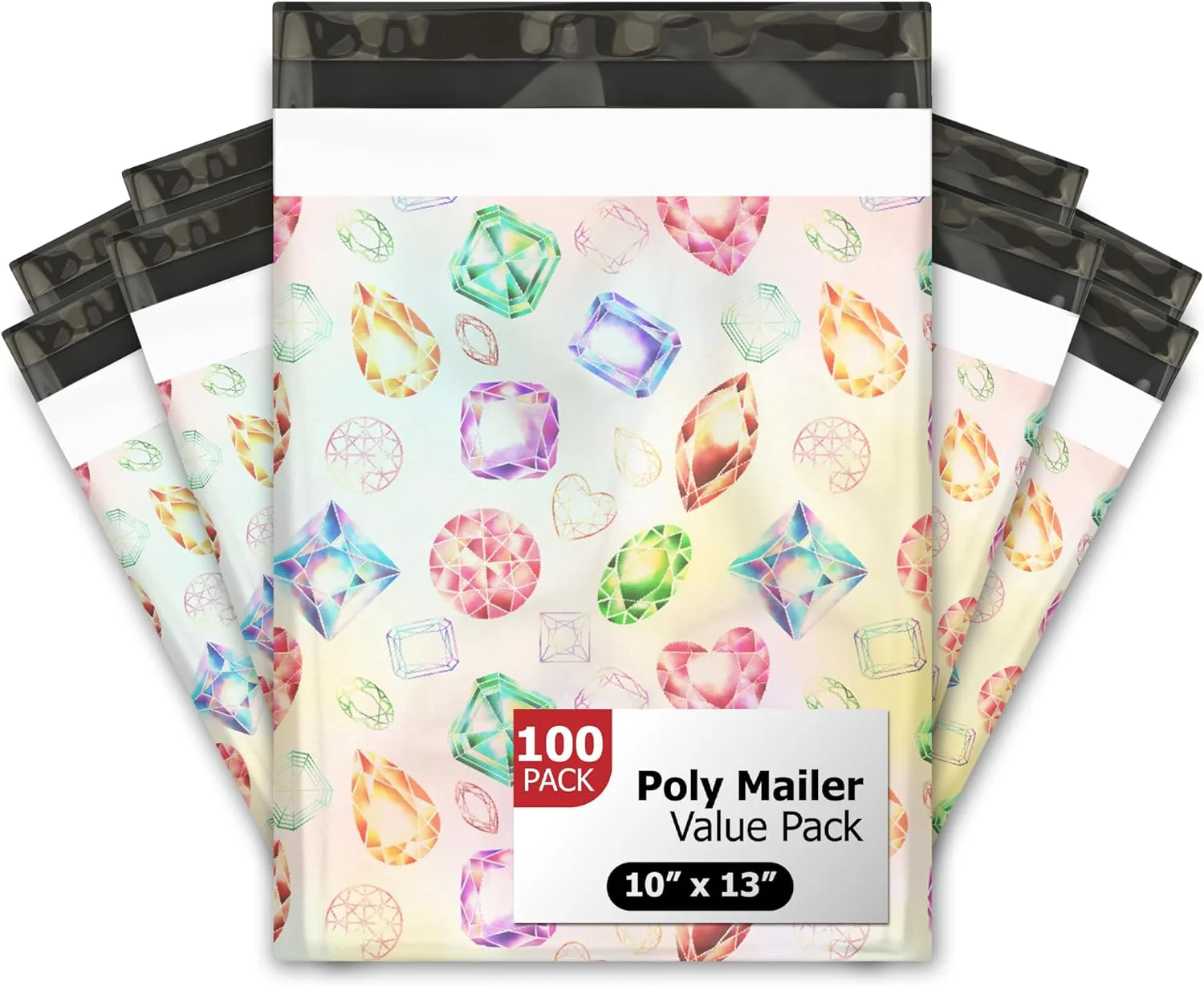 پاکت پستی پلی اتیلن طرح جواهرات و الماس Pro Supply Global سایز 10x13 (100 عددی)، پاکت های پستی چاپی با کیفیت عالی پاکت پستی پلی اتیلن طرح جواهرات و الماس Pro Supply Global سایز 10x13 (100 عددی)، پاکت های پستی چاپی با کیفیت عالی