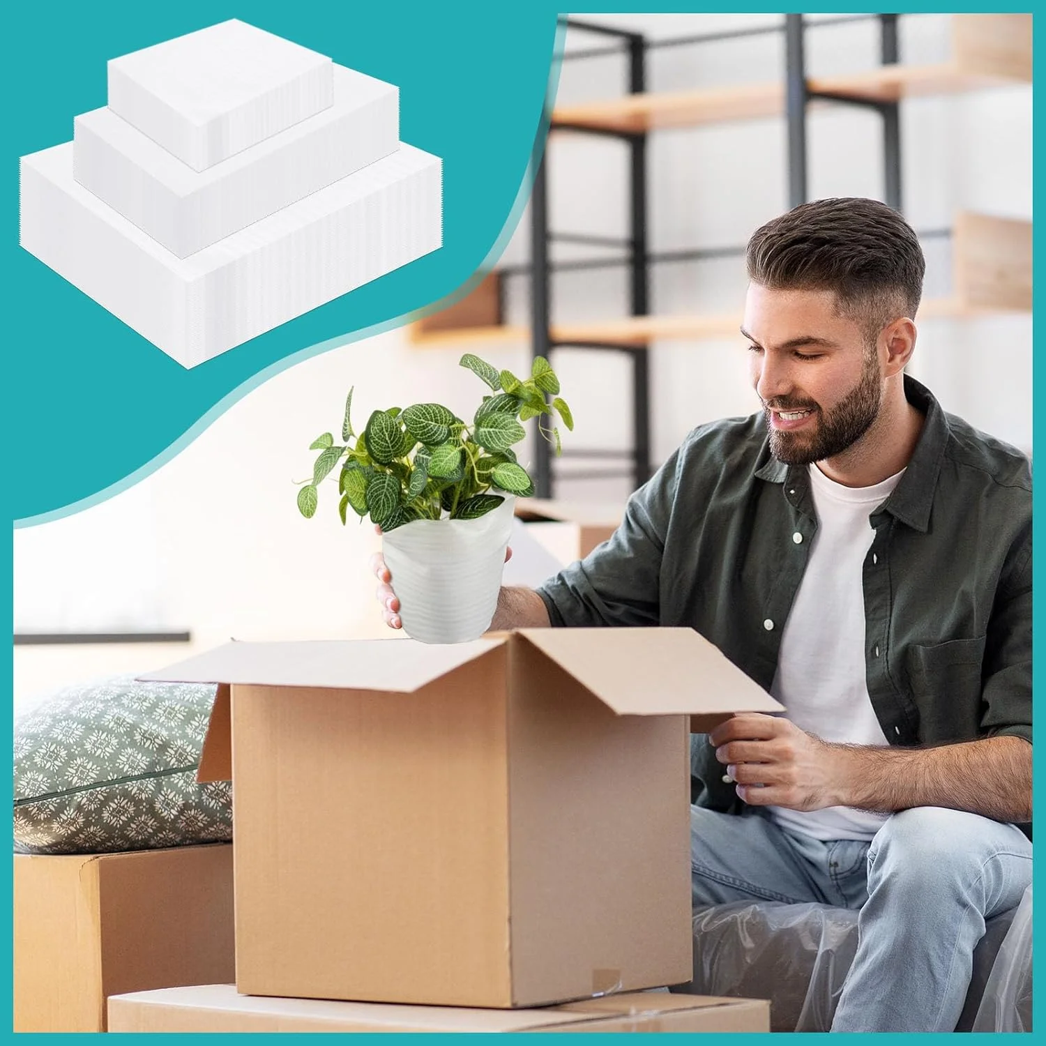 زانمای 300 عدد پد فوم ضربه گیر در 3 سایز مختلف، آستین بسته بندی بشقاب برای اسباب کشی، فوم بسته بندی لوازم اسباب کشی برای حمل و نقل، نگهداری ظروف، لیوان ها، چینی، 30x30 سانتی متر، 20x30 سانتی متر، 20x20 سانتی متر زانمای 300 عدد پد فوم ضربه گیر در 3 سایز مختلف، آستین بسته بندی بشقاب برای اسباب کشی، فوم بسته بندی لوازم اسباب کشی برای حمل و نقل، نگهداری ظروف، لیوان ها، چینی، 30x30 سانتی متر، 20x30 سانتی متر، 20x20 سانتی متر