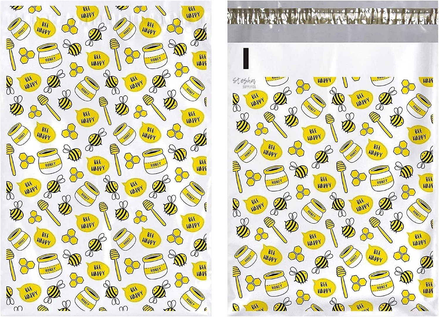 پاکت پستی پلی اتیلن طرح زنبور عسل استشا ساپلای سایز 10x13 (بسته 50 عددی) - پاکت های پستی خود چسب