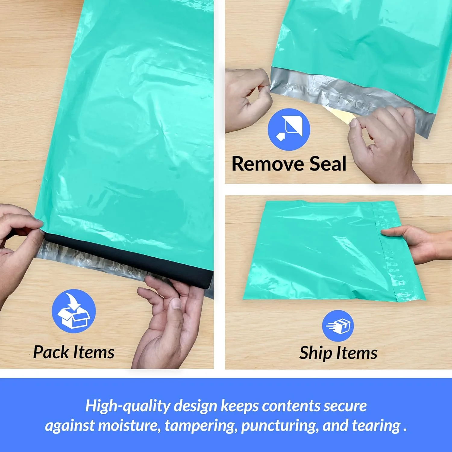 Reli. (110 عدد) پاکت پستی پلی اتیلنی 48x61 سانتیمتر، آبیسبز | کیسه پستی برای لباس | کیسههای پلی اتیلنی بزرگ برای حمل و نقل، کسب و کار کوچک | کیسه پستی/بستهبندی - 48x61 سانتیمتر | پاکتهای پستی غیر پددار، خود چسب Reli. (110 عدد) پاکت پستی پلی اتیلنی 48x61 سانتیمتر، آبیسبز | کیسه پستی برای لباس | کیسههای پلی اتیلنی بزرگ برای حمل و نقل، کسب و کار کوچک | کیسه پستی/بستهبندی - 48x61 سانتیمتر | پاکتهای پستی غیر پددار، خود چسب