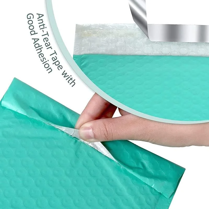 50 عدد پاکت پستی حبابدار پلی، کیسه بسته بندی برای کسب و کارهای کوچک، پاکت های حبابدار (رنگ: D، اندازه: 18 * 23 سانتی متر)