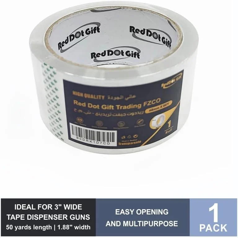 نوار چسب بسته بندی شفاف سفید Red Dot Gift®، 48 میلی متر × 50 یارد، نوار بسته بندی سنگین برای مهر و موم کردن جعبه های بسته، جعبه های اسباب کشی، کیسه های پستی بزرگ، لوازم اداری نوار چسب بسته بندی شفاف سفید Red Dot Gift®، 48 میلی متر × 50 یارد، نوار بسته بندی سنگین برای مهر و موم کردن جعبه های بسته، جعبه های اسباب کشی، کیسه های پستی بزرگ، لوازم اداری