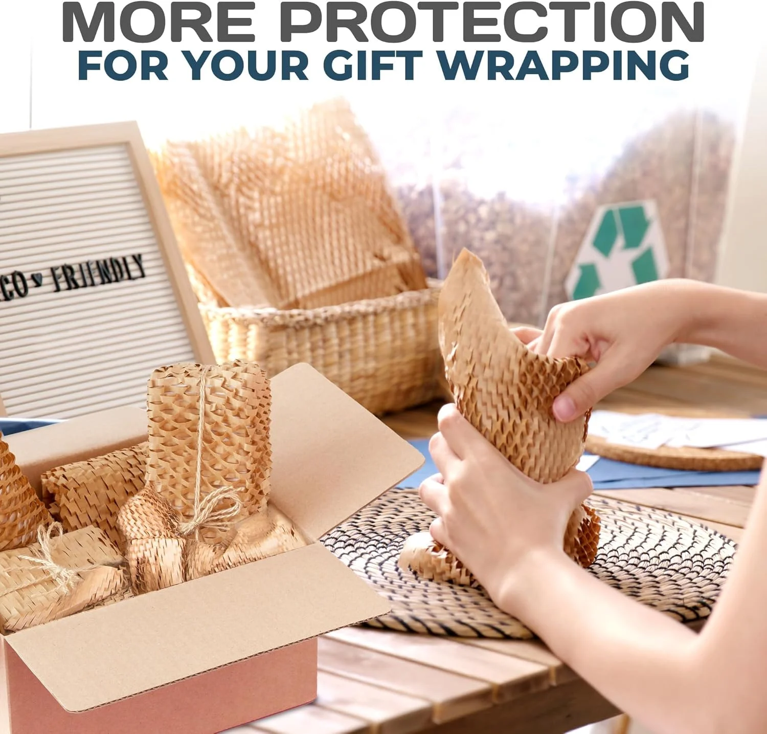 هگزسل پک هگزسل رپ مینی - کاغذ بسته بندی لانه زنبوری، سازگار با محیط زیست، کاغذ حبابدار پایدار برای حمل و نقل و جابجایی، مواد بسته بندی بالشتکی در جعبه خودکار پخش کننده آسان - طبیعی، 12 اینچ × 750 فوت هگزسل پک هگزسل رپ مینی - کاغذ بسته بندی لانه زنبوری، سازگار با محیط زیست، کاغذ حبابدار پایدار برای حمل و نقل و جابجایی، مواد بسته بندی بالشتکی در جعبه خودکار پخش کننده آسان - طبیعی، 12 اینچ × 750 فوت