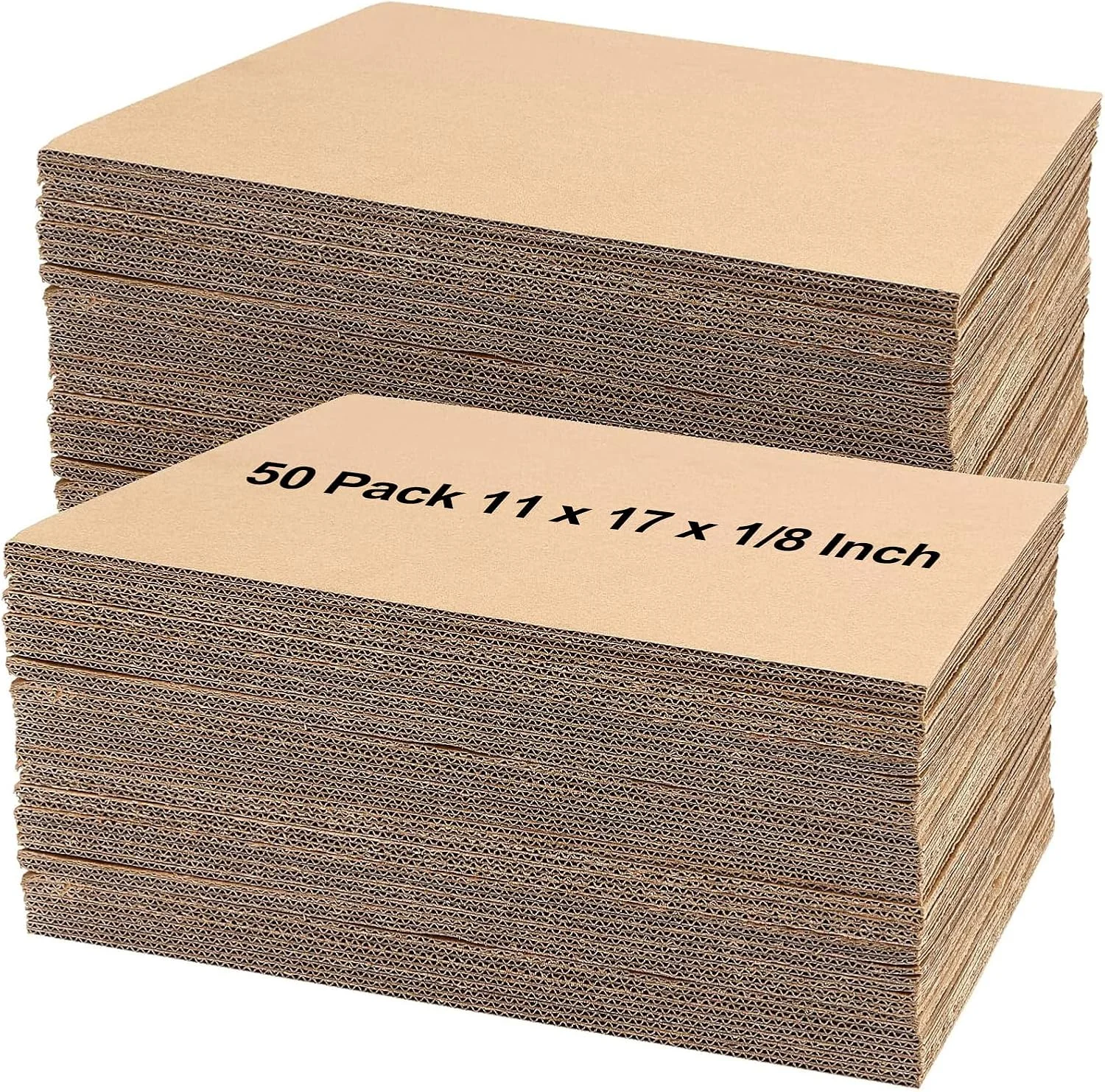 ورق مقوایی راه راه HEIHAK بسته 50 عددی، 28x43 سانتی متر، ضخامت 3 میلی متر، ورق بسته بندی مقوایی، پد های مقوایی تخت مستطیلی برای صنایع دستی، حمل و نقل، بسته بندی، ارسال پستی، جداکننده، قهوه ای