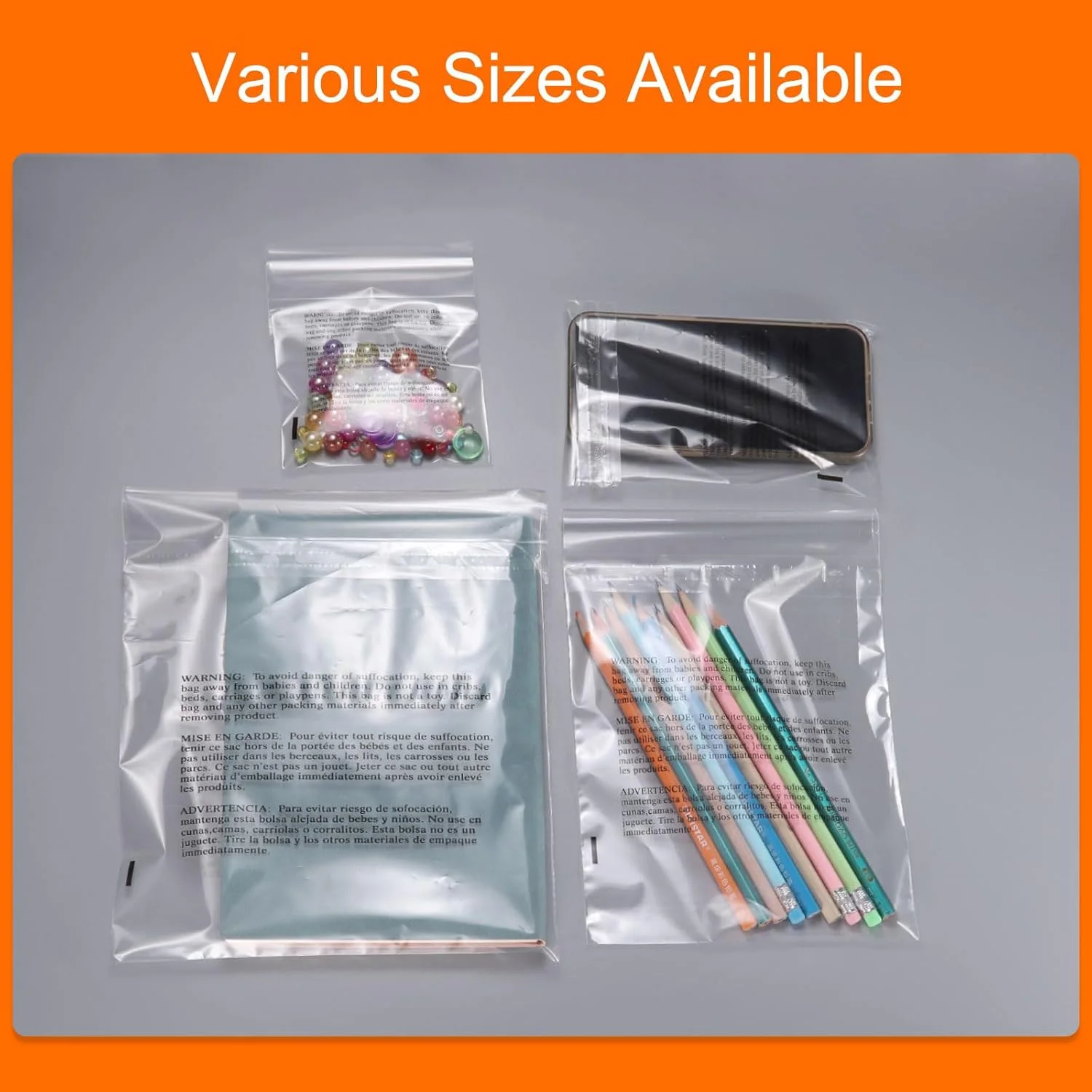 sourcing map 200 عدد کیسه پلی اتیلن شفاف خود چسب دار با هشدار خفگی، 15.2x22.8 سانتی متر، 20.3x25.4 سانتی متر، کیسه های حمل و نقل پلی اتیلن شفاف با چسب فوق العاده قوی برای بسته بندی لوازم خرده فروشی sourcing map 200 عدد کیسه پلی اتیلن شفاف خود چسب دار با هشدار خفگی، 15.2x22.8 سانتی متر، 20.3x25.4 سانتی متر، کیسه های حمل و نقل پلی اتیلن شفاف با چسب فوق العاده قوی برای بسته بندی لوازم خرده فروشی