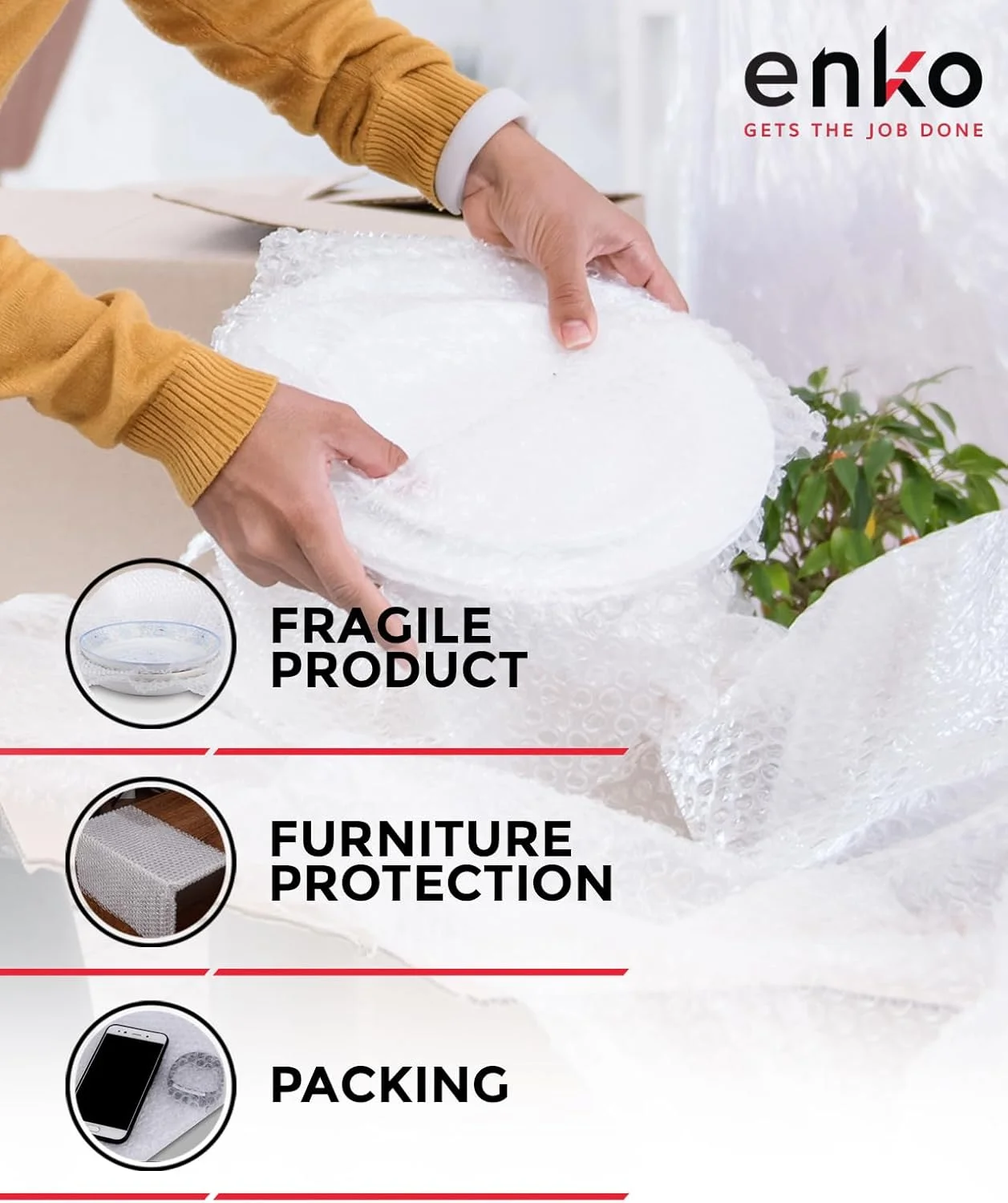 محصولات enKo (یک بسته) رول بسته بندی حبابدار 12 اینچ در 72 فوت، دارای پرفراژ در هر 12 اینچ به همراه 20 عدد برچسب شکننده برای اسباب کشی، حمل و نقل، بسته بندی جعبه ها و لوازم محصولات enKo (یک بسته) رول بسته بندی حبابدار 12 اینچ در 72 فوت، دارای پرفراژ در هر 12 اینچ به همراه 20 عدد برچسب شکننده برای اسباب کشی، حمل و نقل، بسته بندی جعبه ها و لوازم