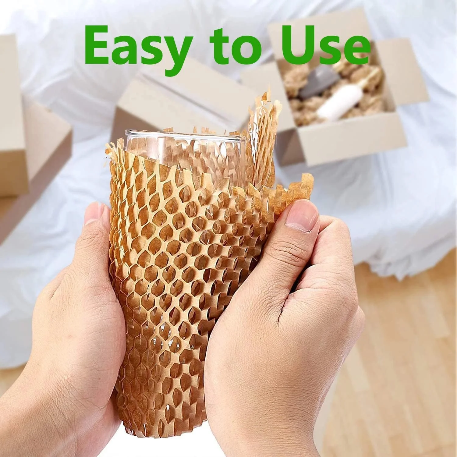 کاغذ بسته بندی لانه زنبوری HBSTUDIO، 30 سانتی متر در 50 متر، روکش حباب دار برای اسباب کشی، کاغذ بسته بندی محصولات و هدایا، مواد بسته بندی بالشتکی قابل بازیافت و تجزیه پذیر کاغذ بسته بندی لانه زنبوری HBSTUDIO، 30 سانتی متر در 50 متر، روکش حباب دار برای اسباب کشی، کاغذ بسته بندی محصولات و هدایا، مواد بسته بندی بالشتکی قابل بازیافت و تجزیه پذیر