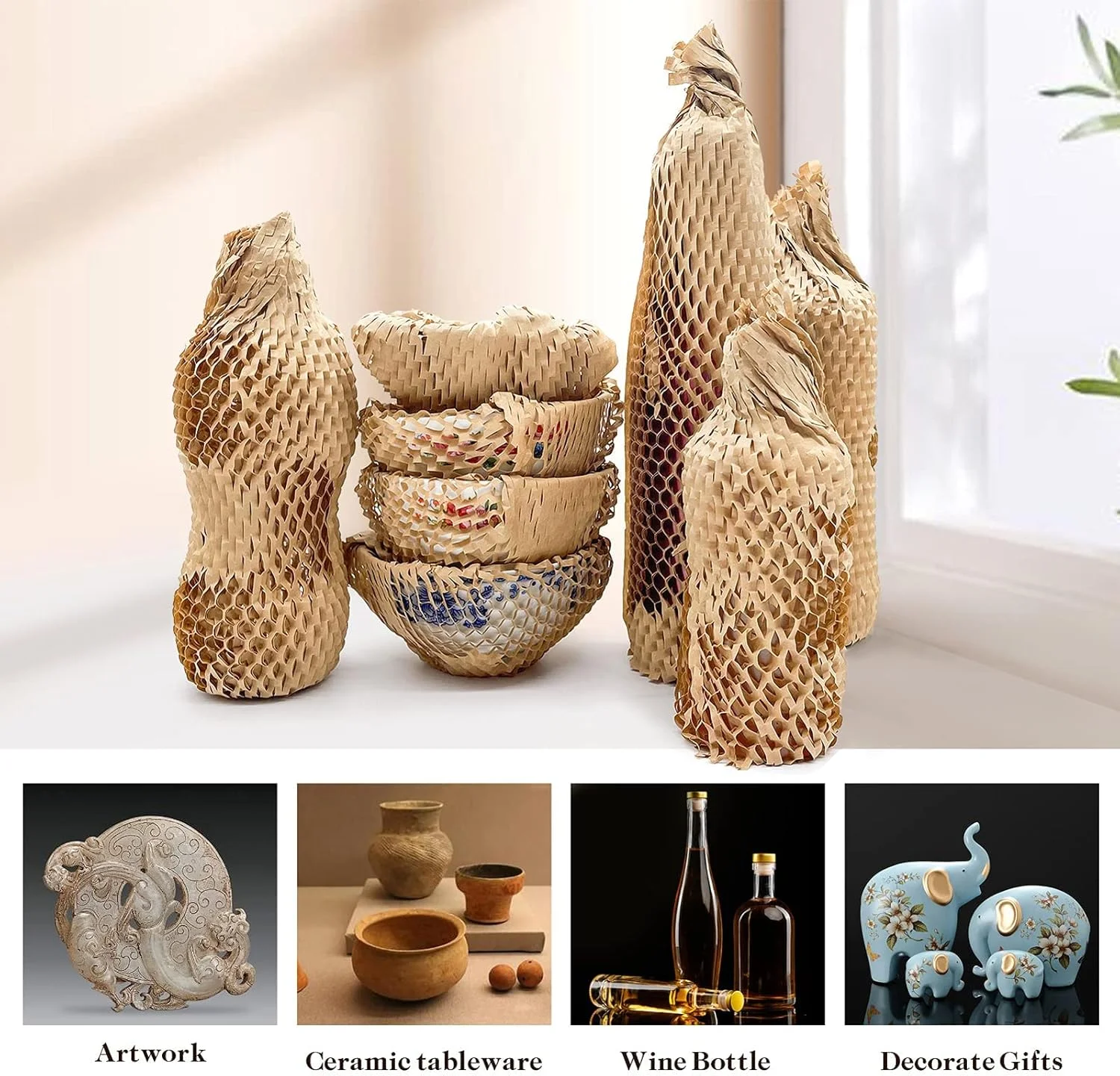 کاغذ بسته بندی لانه زنبوری، 15 اینچ × 131 فوت، جایگزین کاغذ بسته بندی برای بسته بندی حباب دار برای جابجایی، حمل و نقل، بسته بندی، لوازم متحرک قابل بازیافت، رول محافظ بسته بندی حباب دار کاغذ بسته بندی لانه زنبوری، 15 اینچ × 131 فوت، جایگزین کاغذ بسته بندی برای بسته بندی حباب دار برای جابجایی، حمل و نقل، بسته بندی، لوازم متحرک قابل بازیافت، رول محافظ بسته بندی حباب دار