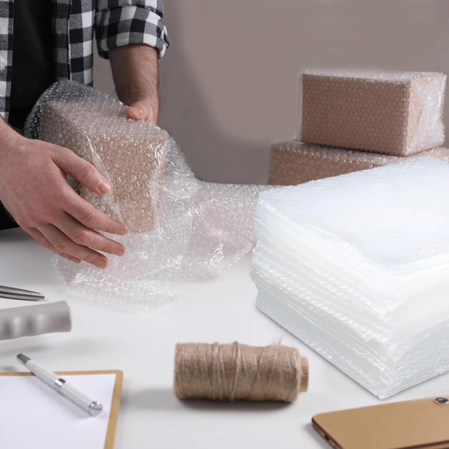 کیسه های حبابدار Lainrrew، 50 عدد کیسه حبابدار شفاف، بسته بندی بالشتکی دو جداره برای حمل و نقل، اسباب کشی، انبارداری و لوازم بسته بندی، مواد بسته بندی محافظ، پلاستیک حبابدار (30x30 سانتی متر) کیسه های حبابدار Lainrrew، 50 عدد کیسه حبابدار شفاف، بسته بندی بالشتکی دو جداره برای حمل و نقل، اسباب کشی، انبارداری و لوازم بسته بندی، مواد بسته بندی محافظ، پلاستیک حبابدار (30x30 سانتی متر)