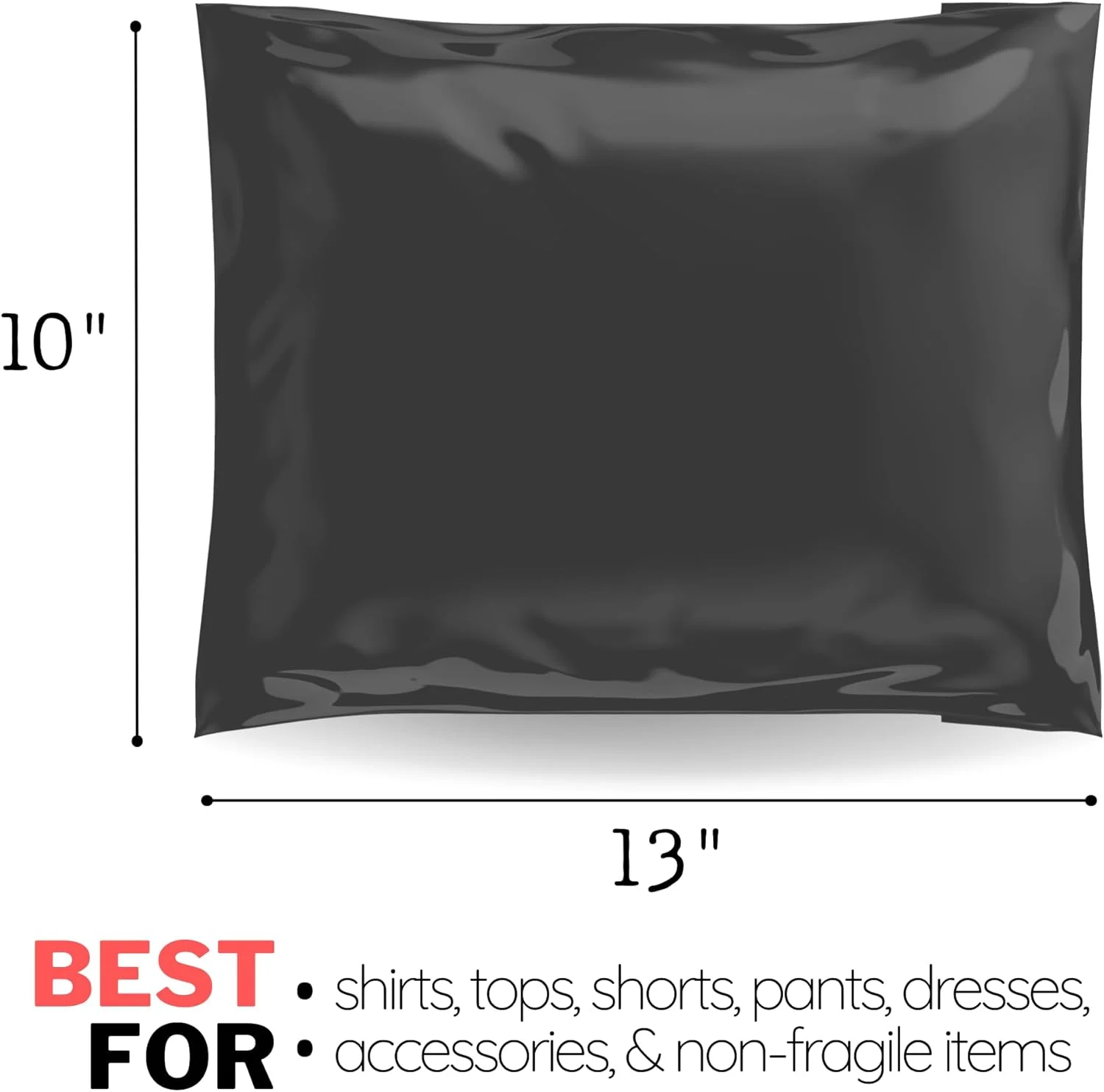 پاکت پستی طرح بستنی A LA MODE، سایز 10x13، پلی اتیلن، بسته 200 عددی | مشکی | لوازم بسته بندی عمده | پاکت های پستی | کیسه های پستی پلاستیکی برای بسته بندی لباس کسب و کارهای کوچک | چسب دار و خود چسب