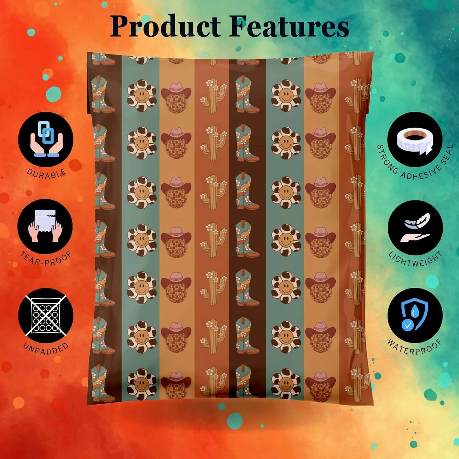 پاکت پستی پلی Cute-AF-Mailers سایز 10x13 اینچ، بسته 100 عددی، کیسه های پلاستیکی حمل و نقل، پاکت های پستی ضد آب، پلمپ خودکار، ضد دستکاری برای بسته بندی لباس، کتاب، تی شرت، لوازم کسب و کار کوچک، طرح پروانه ای