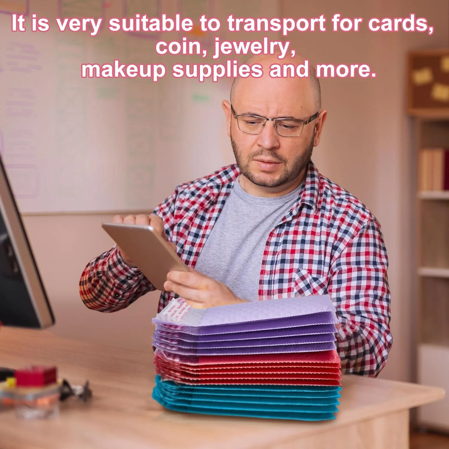 بسته 162 عددی پاکت پستی حبابدار Henoyso سایز 4x6 اینچ، پاکت های پستی پلی اتیلن عمده چسب دار خود چسب، کیسه های پستی بالشتکی، پاکت های بسته بندی ضد آب برای بسته بندی پستی تجاری