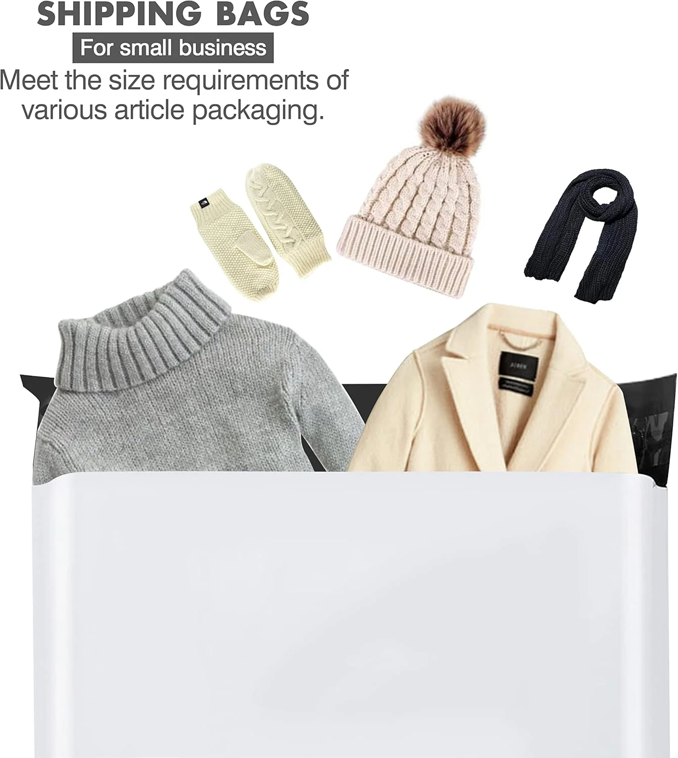 پاکت پستی پلی اتیلن سفید EIt قابل بازگشت، بسته 100 عددی، لوازم بسته بندی کسب و کارهای کوچک، کیسه های پستی، پاکت های پستی، خود چسب قوی و مقاوم در برابر پارگی (12X15.5 100PC)