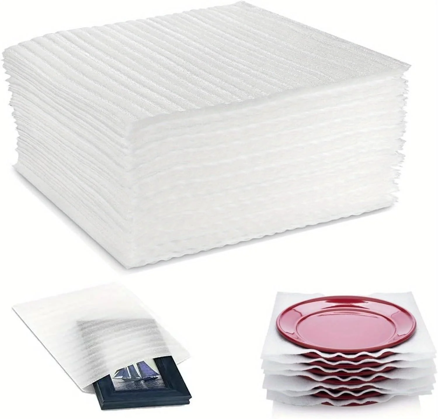 کوبنگا بسته 100 عددی کیسه و ورق فوم مبلمان، 40 × 30 سانتی متر، کیسه های بسته بندی فوم برای اسباب کشی، لوازم اسباب کشی برای بسته بندی و جعبه های حمل و نقل، کیسه های بسته بندی فوم مبلمان برای محافظت از فنجان ها