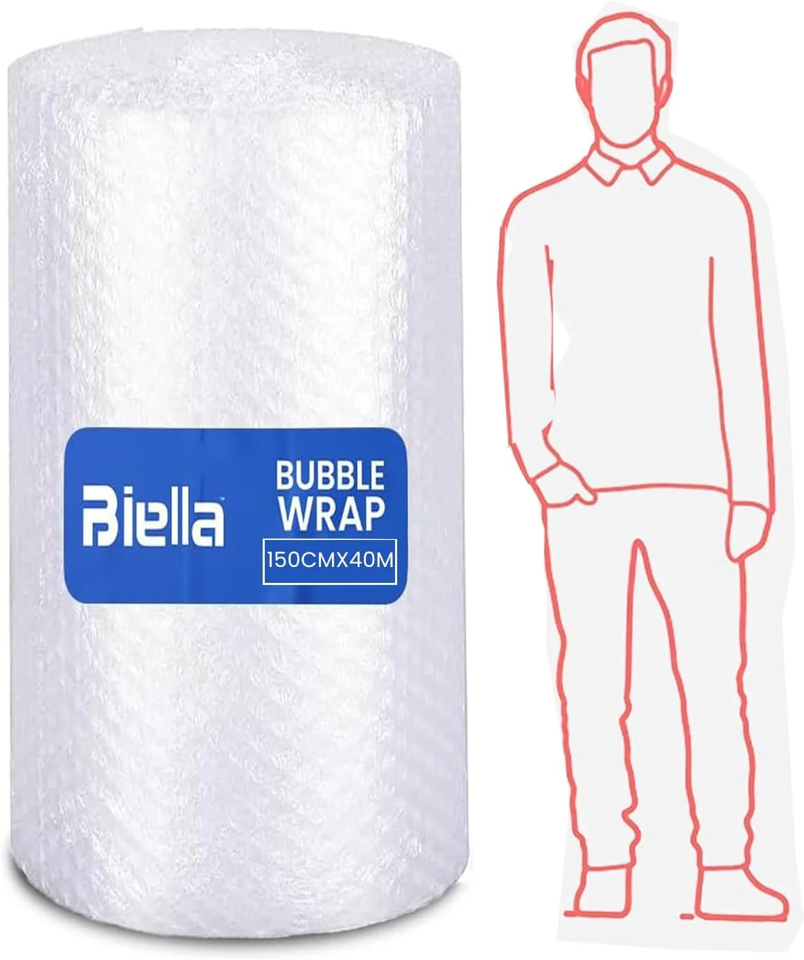 رول نایلون حبابدار Biella، 150 سانتی متر در 40 متر، رول حباب هوا برای بسته بندی، حمل و نقل، ارسال پستی، بسته بندی و لوازم اسباب کشی رول نایلون حبابدار Biella، 150 سانتی متر در 40 متر، رول حباب هوا برای بسته بندی، حمل و نقل، ارسال پستی، بسته بندی و لوازم اسباب کشی