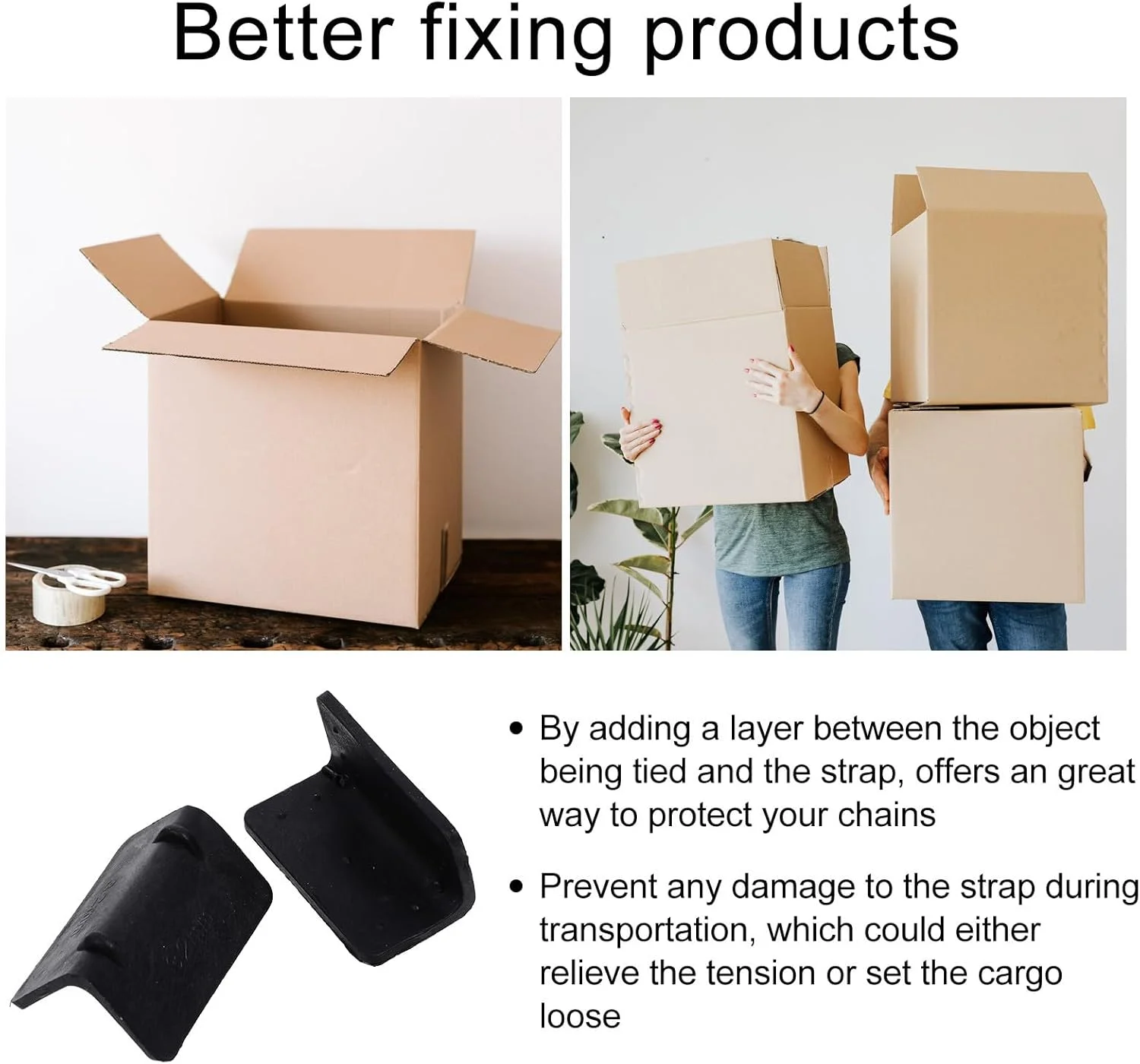 پاپت پاپ 100 عدد محافظ گوشه پلاستیکی برای حمل و نقل، محافظ لبه مشکی لوازم بسته بندی