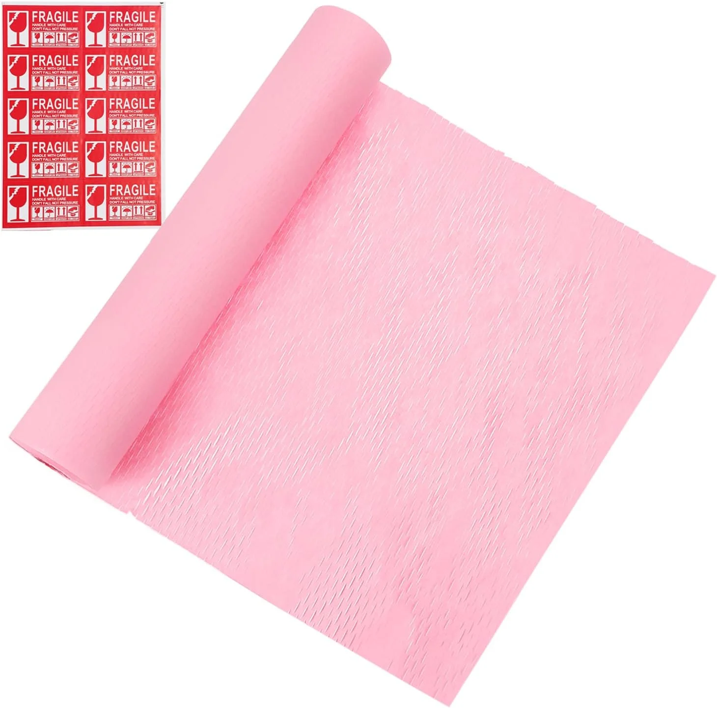 کاغذ بستهبندی شانهای PATIKIL، 38 سانتیمتر × 32 متر، رول ورقههای بستهبندی با برچسبهای شکستنی برای جابجایی، بستهبندی، ارسال لوازم محافظتی، صورتی کاغذ بستهبندی شانهای PATIKIL، 38 سانتیمتر × 32 متر، رول ورقههای بستهبندی با برچسبهای شکستنی برای جابجایی، بستهبندی، ارسال لوازم محافظتی، صورتی