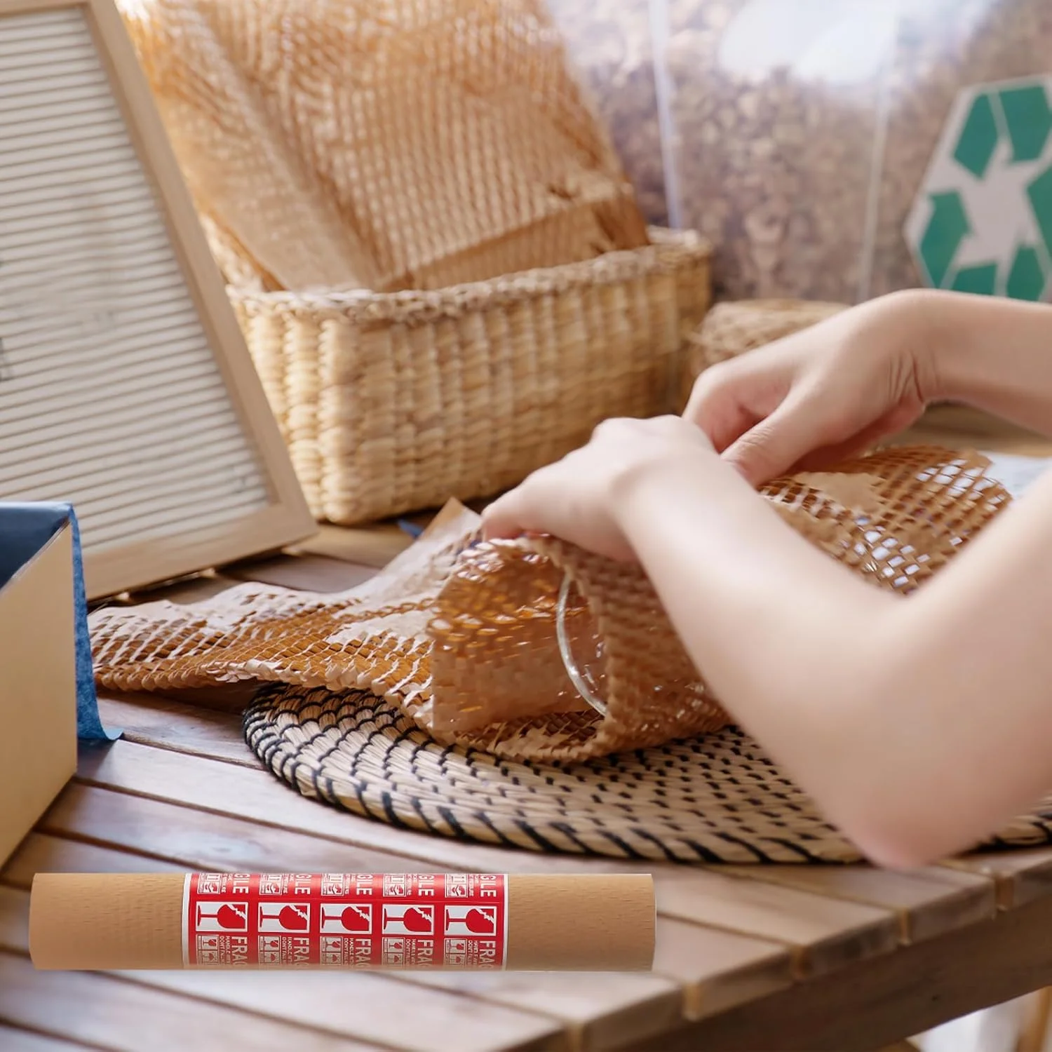 کاغذ بستهبندی شانهای PATIKIL، 38 سانتیمتر × 32 متر، رول ورقههای بستهبندی با برچسبهای شکستنی برای جابجایی، بستهبندی، ارسال لوازم محافظتی، صورتی کاغذ بستهبندی شانهای PATIKIL، 38 سانتیمتر × 32 متر، رول ورقههای بستهبندی با برچسبهای شکستنی برای جابجایی، بستهبندی، ارسال لوازم محافظتی، صورتی