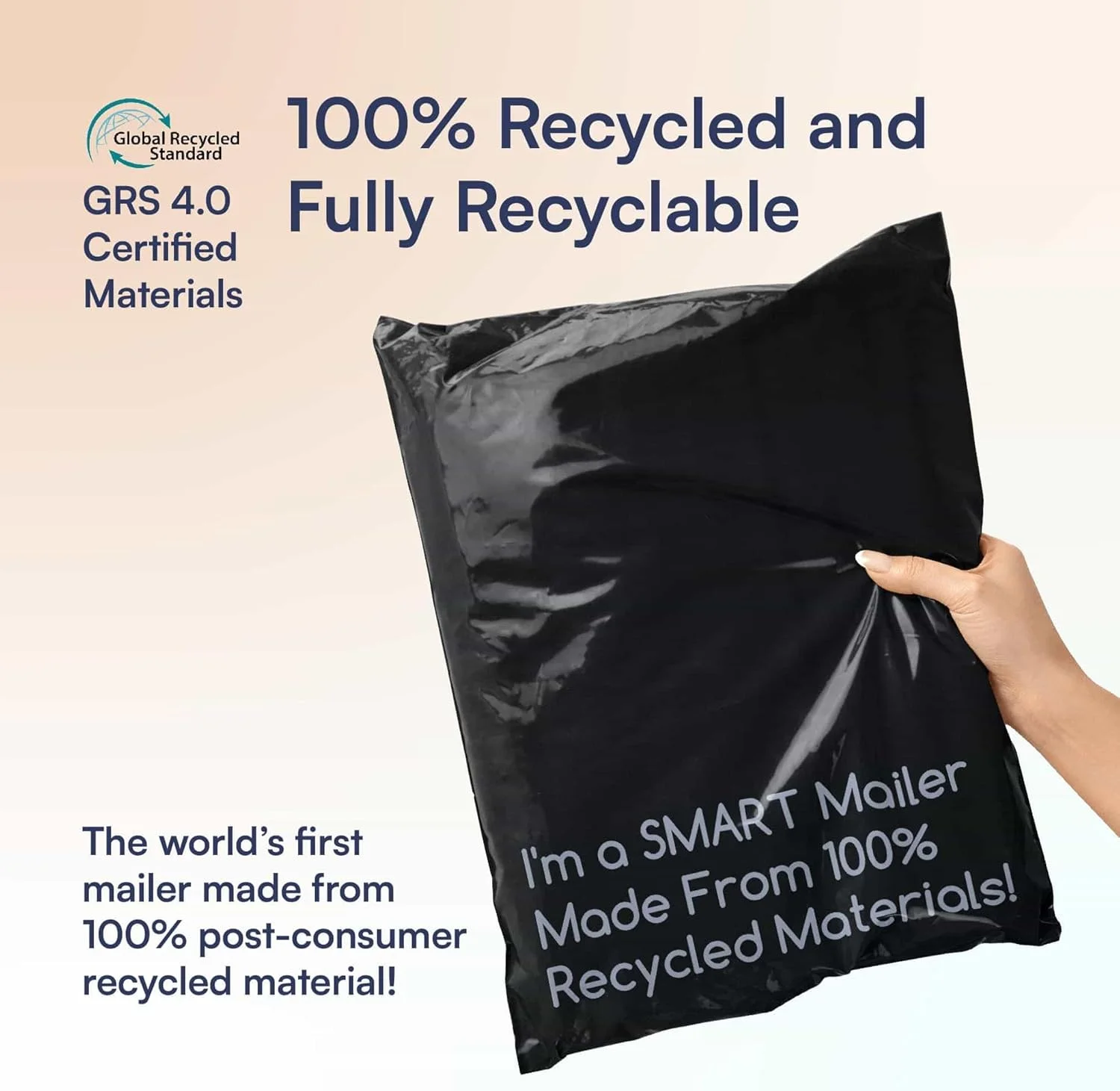 پاکت پستی بازیافتی هوشمند Smart Shipping Supply، 200 عدد، 30x39 سانتی متر، ساخته شده از 100% مواد بازیافتی، پاکت های پستی سازگار با محیط زیست، ضخامت 2.5 میل، مشکی، 30x39 سانتی متر (200 عدد)