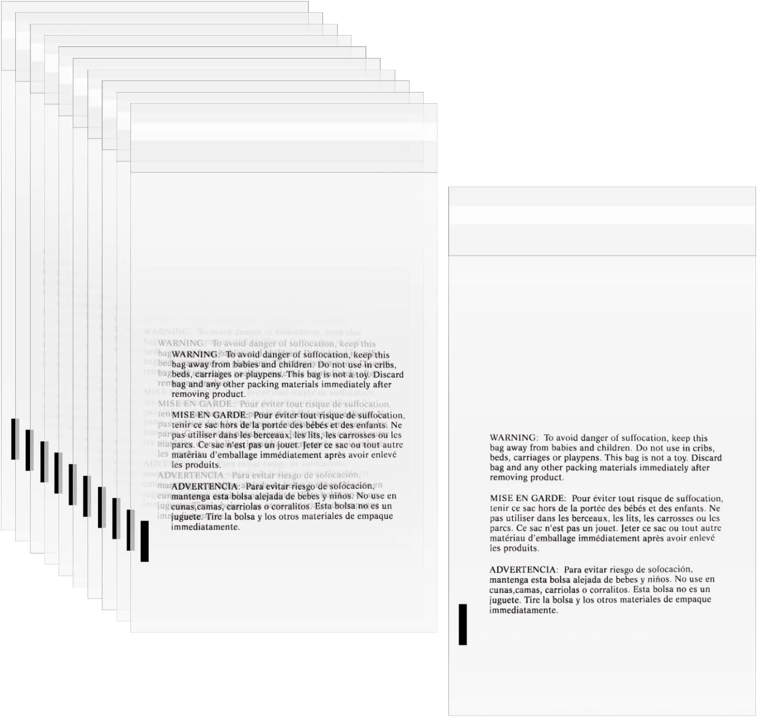 sourcing map 200 عدد کیسه پلی اتیلن شفاف خود چسب با هشدار خفگی، 15.2x22.8 سانتی متر کیسه های حمل و نقل پلی اتیلن شفاف با چسب فوق العاده قوی برای بسته بندی لوازم خرده فروشی