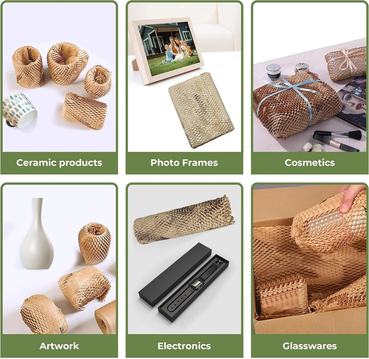 کاغذ بسته بندی لانه زنبوری 15 اینچ در 500 فوت، جایگزین مناسب برای پلاستیک حباب دار برای بسته بندی اسباب کشی و حمل و نقل، لوازم اسباب کشی قابل بازیافت به همراه 60 برچسب شکننده