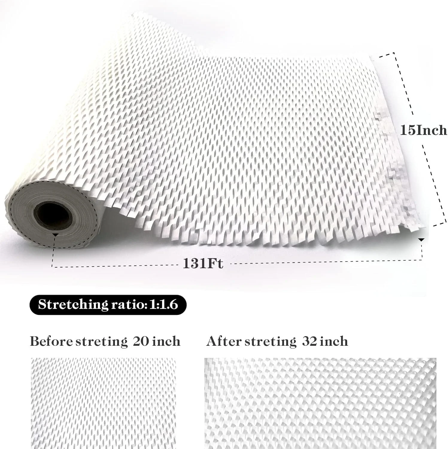 رول کاغذ بستهبندی لانه زنبوری ELECDON 15 اینچ × 131 اینچ - جایگزین نوآورانه و سازگار با محیط زیست برای بستهبندی اقلام شکستنی - مواد بستهبندی محافظ قابل بازیافت و صرفهجویی در فضا (سفید) رول کاغذ بستهبندی لانه زنبوری ELECDON 15 اینچ × 131 اینچ - جایگزین نوآورانه و سازگار با محیط زیست برای بستهبندی اقلام شکستنی - مواد بستهبندی محافظ قابل بازیافت و صرفهجویی در فضا (سفید)